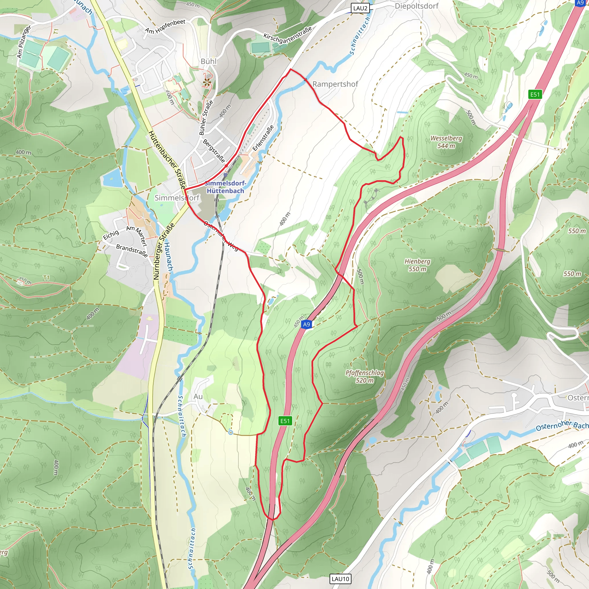 Simmelsdorf Loop mobile static map