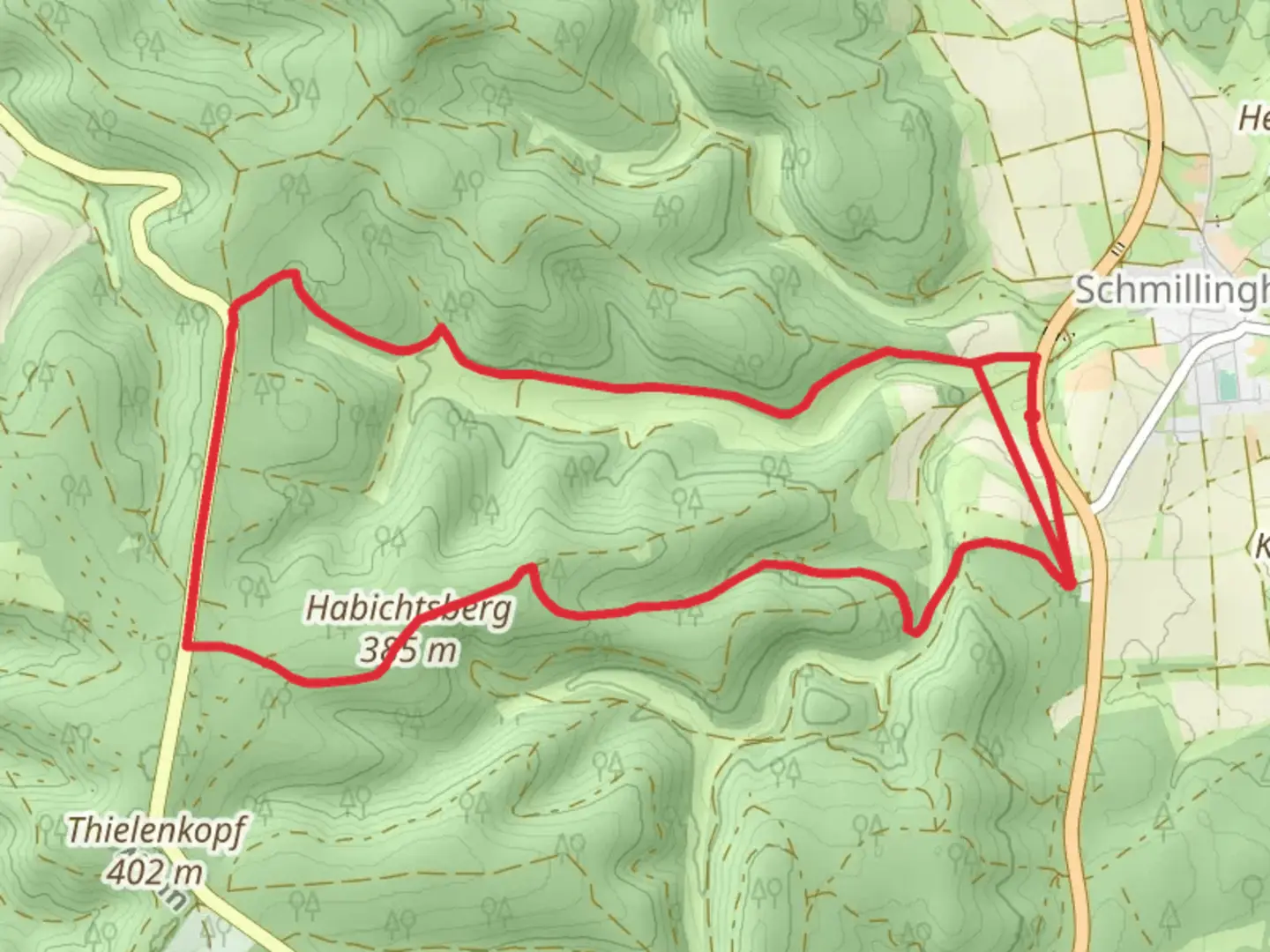 An image depicting the trail Bad Arolsen Wanderweg S1 and S2 and its surrounding area.
