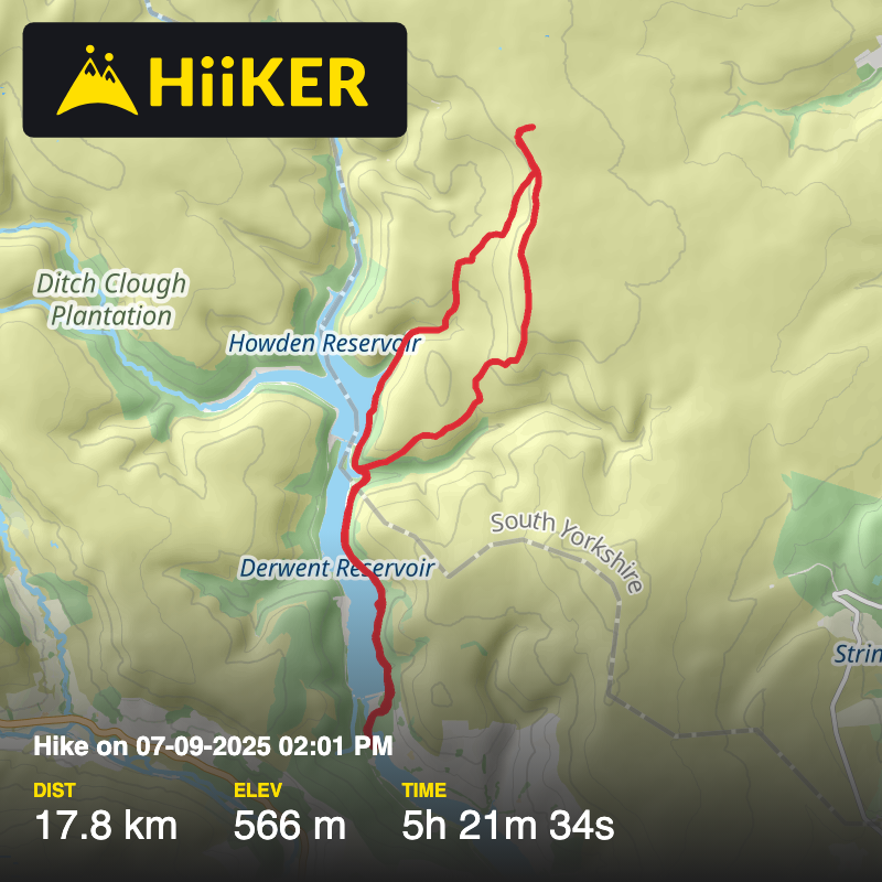 A map preview of the recording Hike on 07-09-2025 02:01 PM.