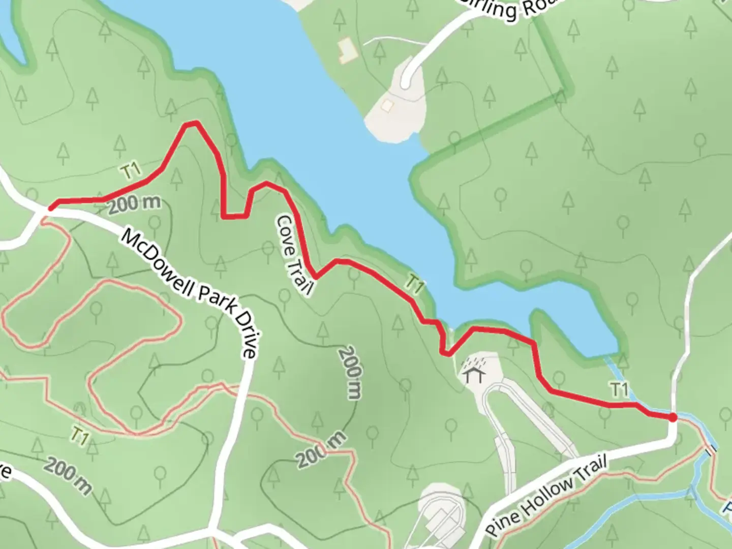 An image depicting the trail Porter Branch and its surrounding area.