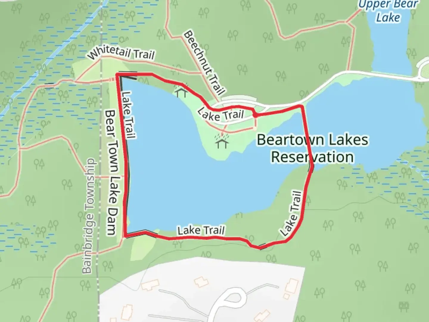 An image depicting the trail Lower Bear Lake Loop and its surrounding area.