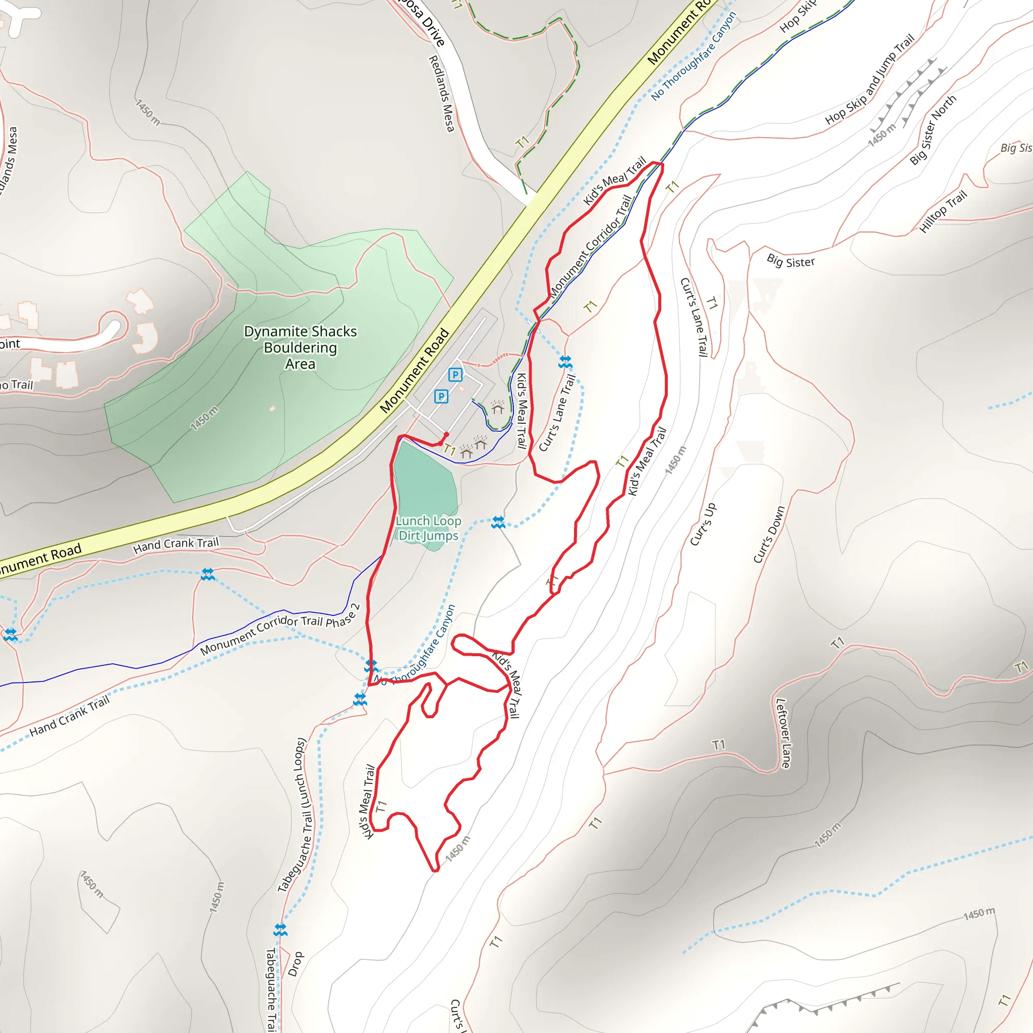 Tabaguache and Kid's Meal Loop Trail mobile static map