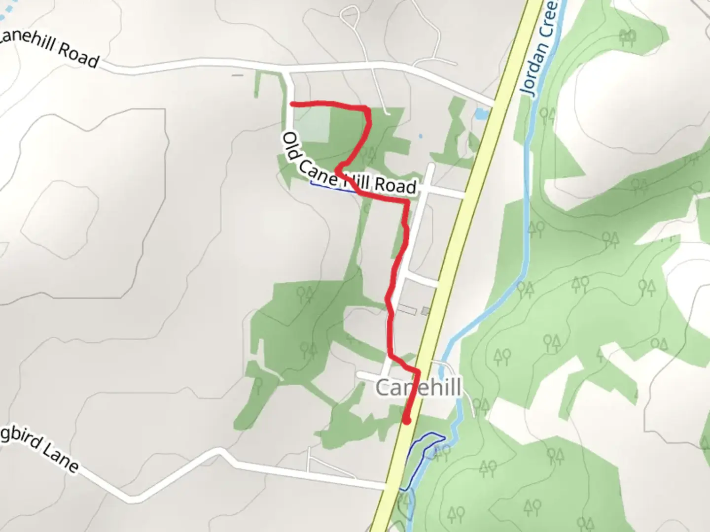 An image depicting the trail History Trail and Canehill Cemetery and its surrounding area.