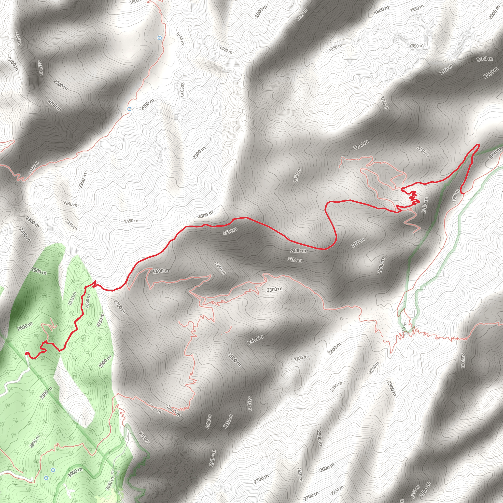 Ash Ridge Trail via Sky Islands Traverse Trail mobile static map