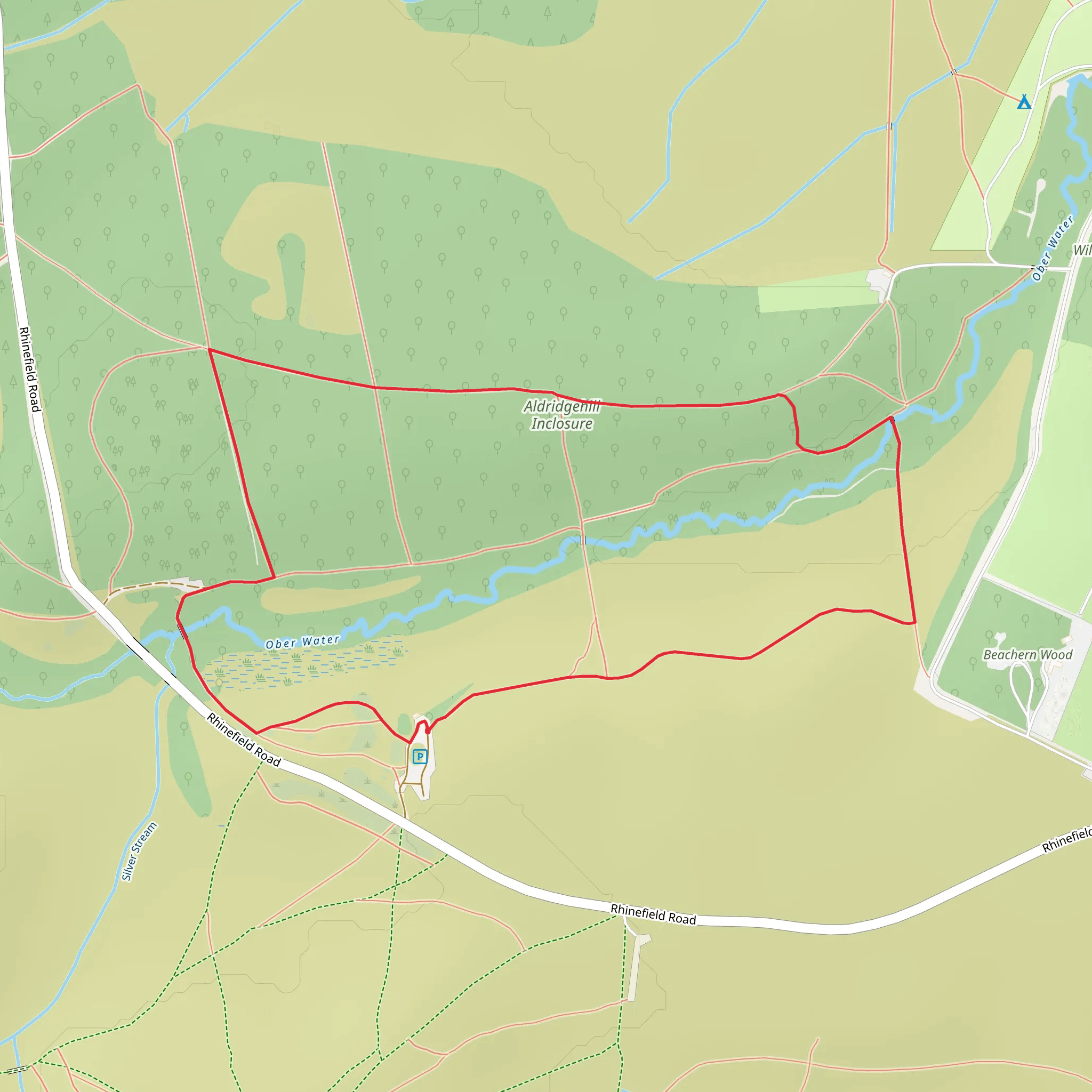 Aldridgehill Inclosure Loop mobile static map