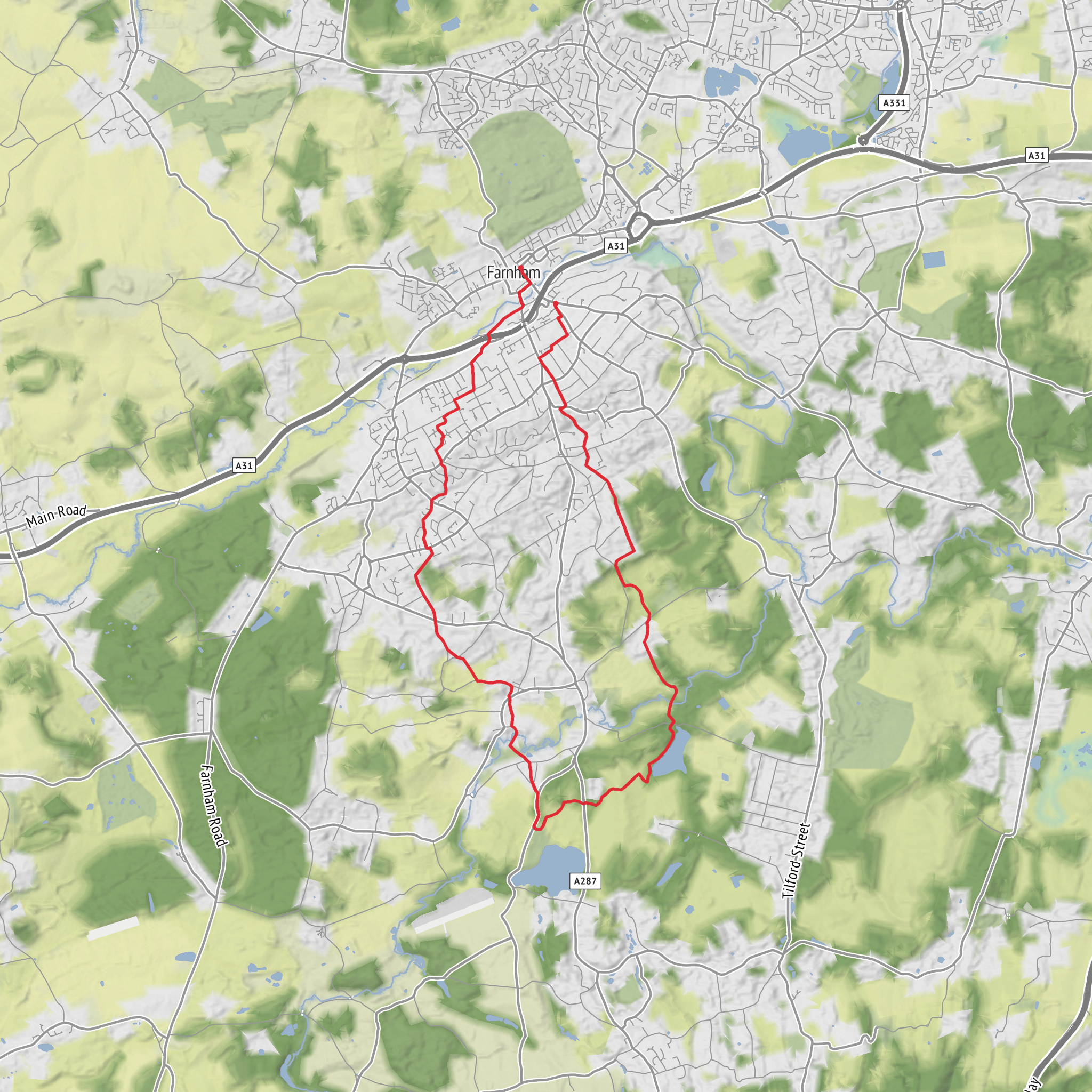 Farnham-Frensham mobile static map