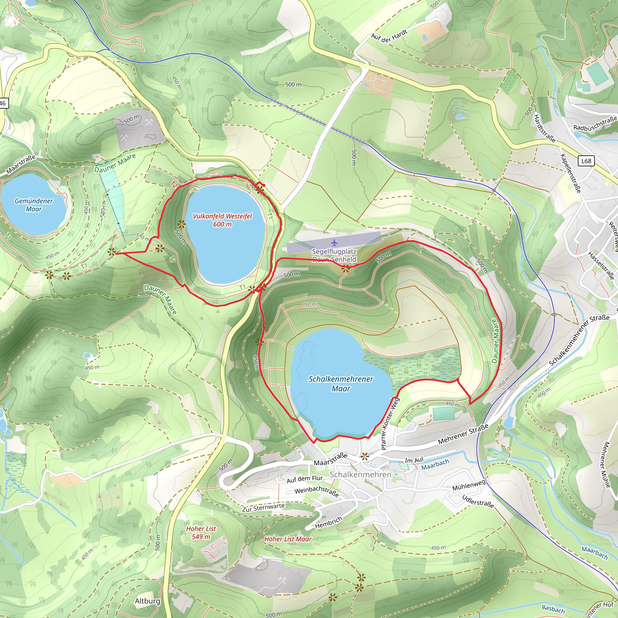Weinfelder Maar and Schalkenmehrener Maar Loop mobile static map