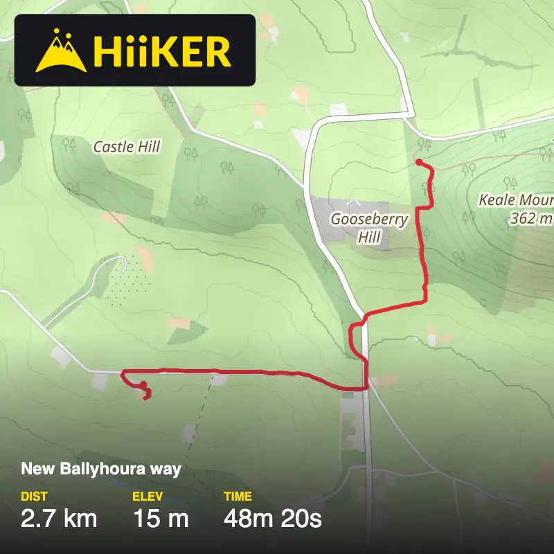 A map preview of the recording New Ballyhoura way.