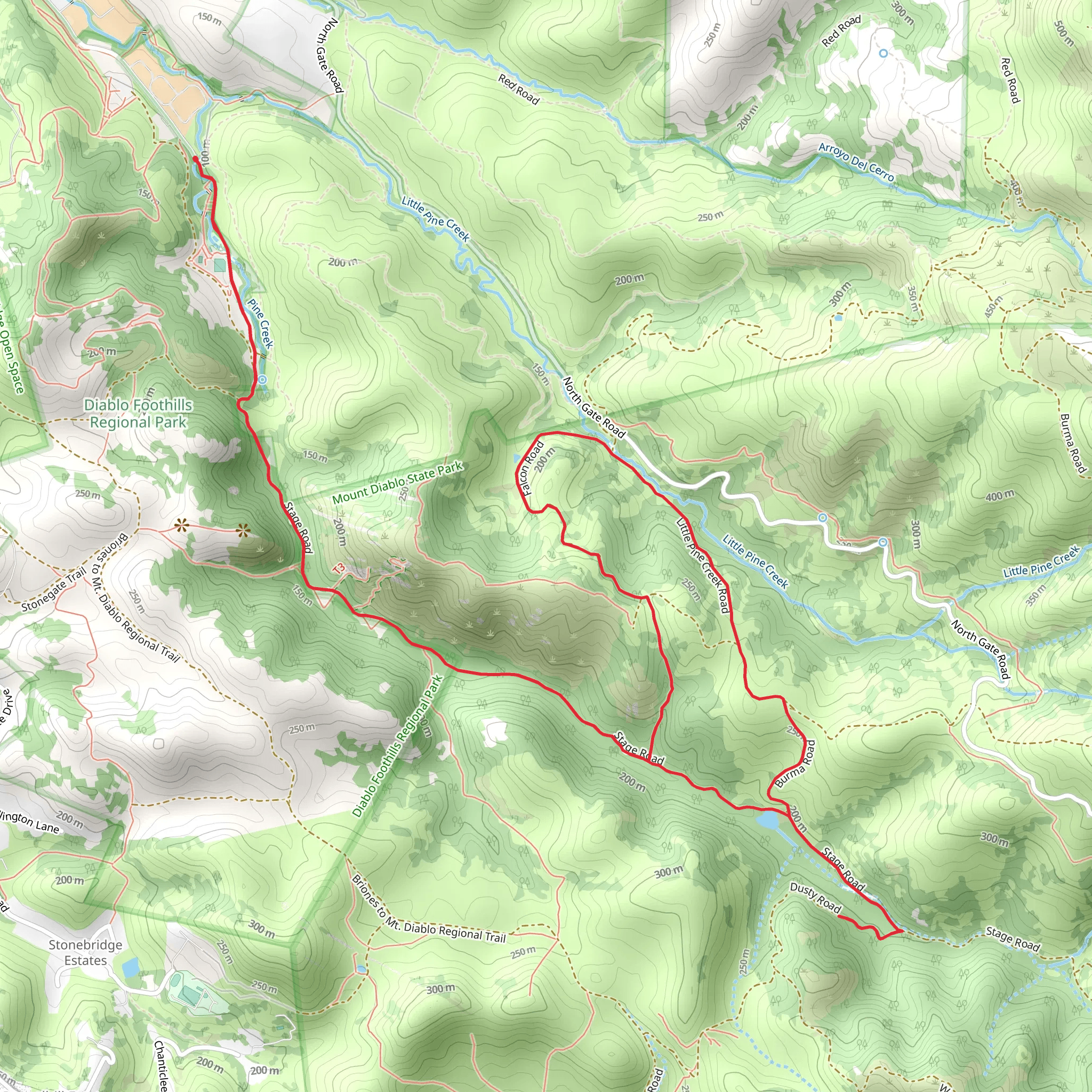 Pine Creek, Pine Pond and Little Pine Creek Road Loop mobile static map