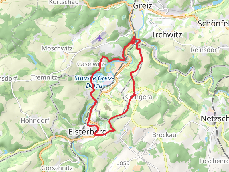 Stausee Greiz Doelau via Vogtland Weg