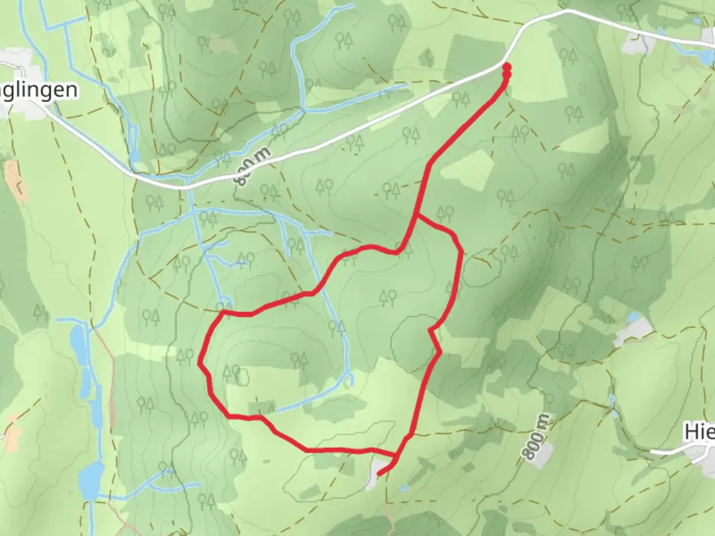 An image depicting the trail Ecklerwald Loop and its surrounding area.