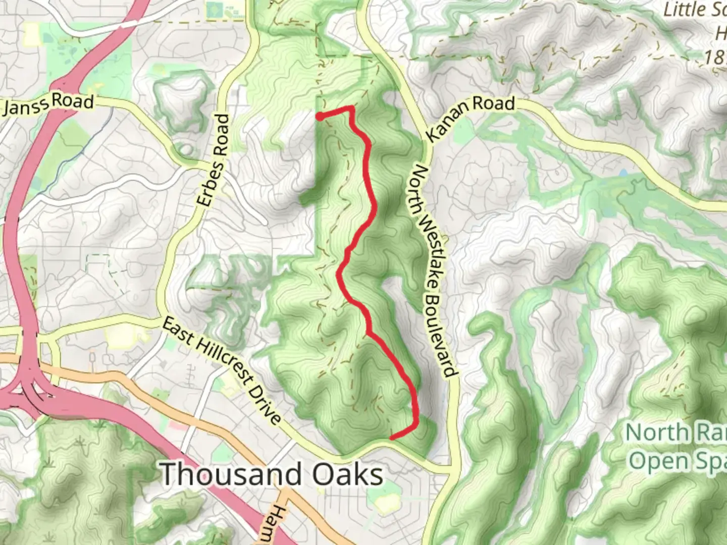 An image depicting the trail Hillcrest Ridge Trail and its surrounding area.