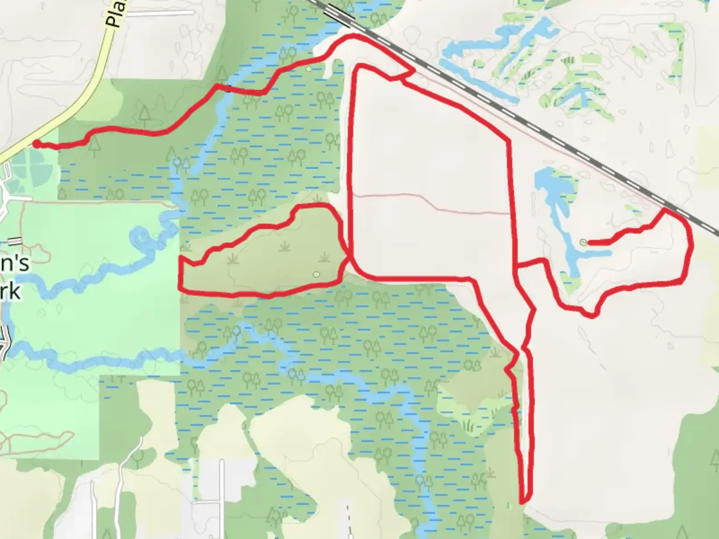 An image depicting the trail Alafia River Corridor Trail and its surrounding area.