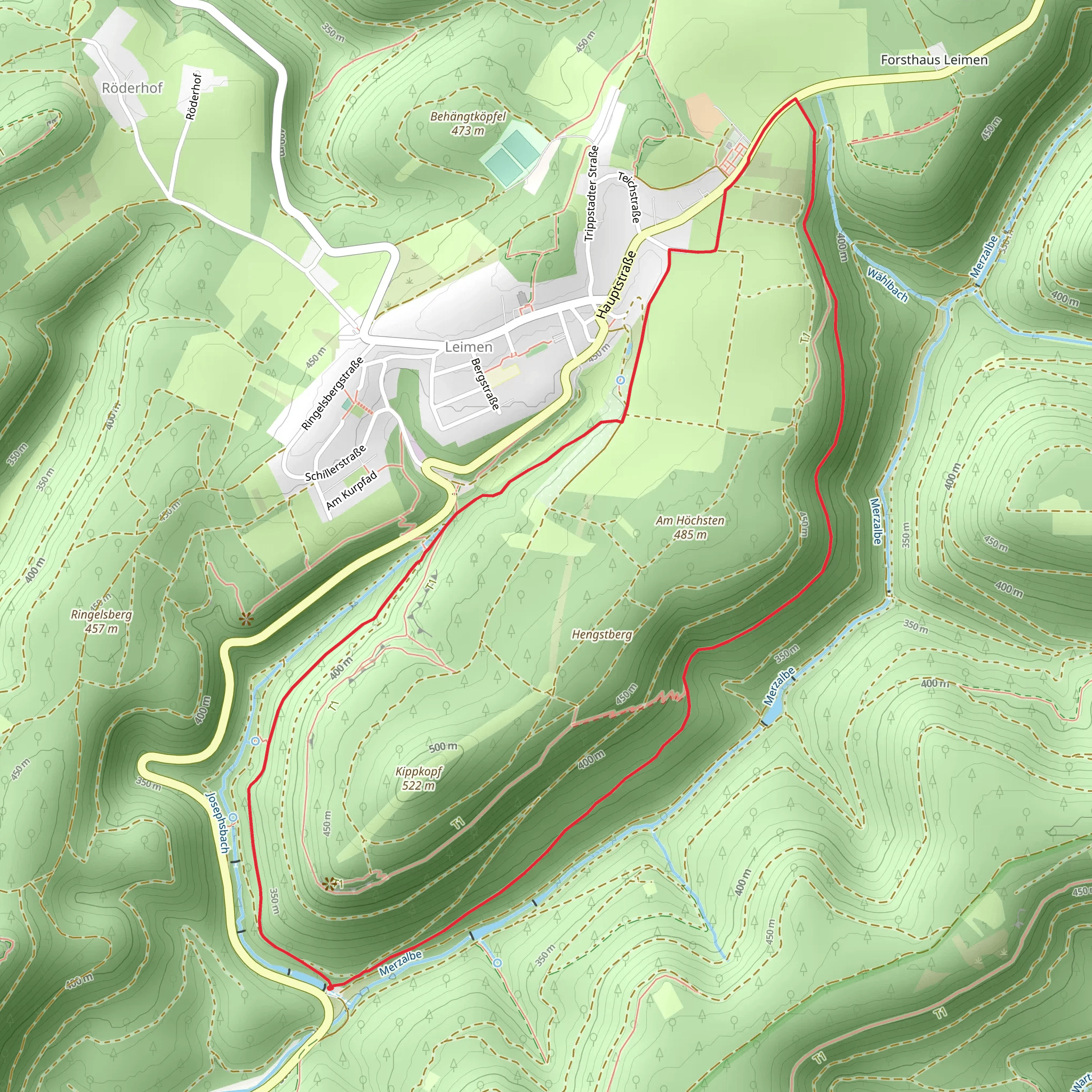 Leimen Loop mobile static map