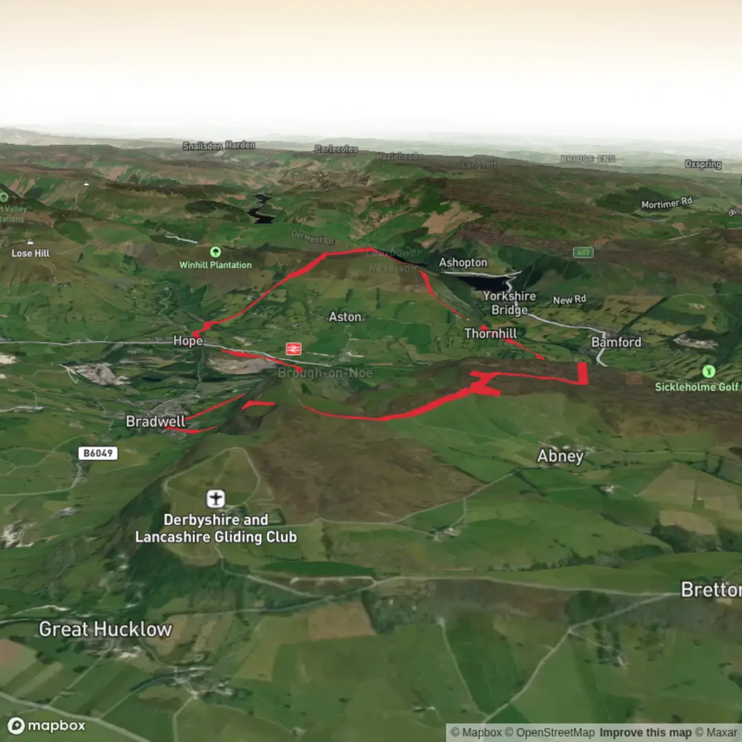 An image depicting the trail Shatton Moor and Win Hill and its surrounding area.