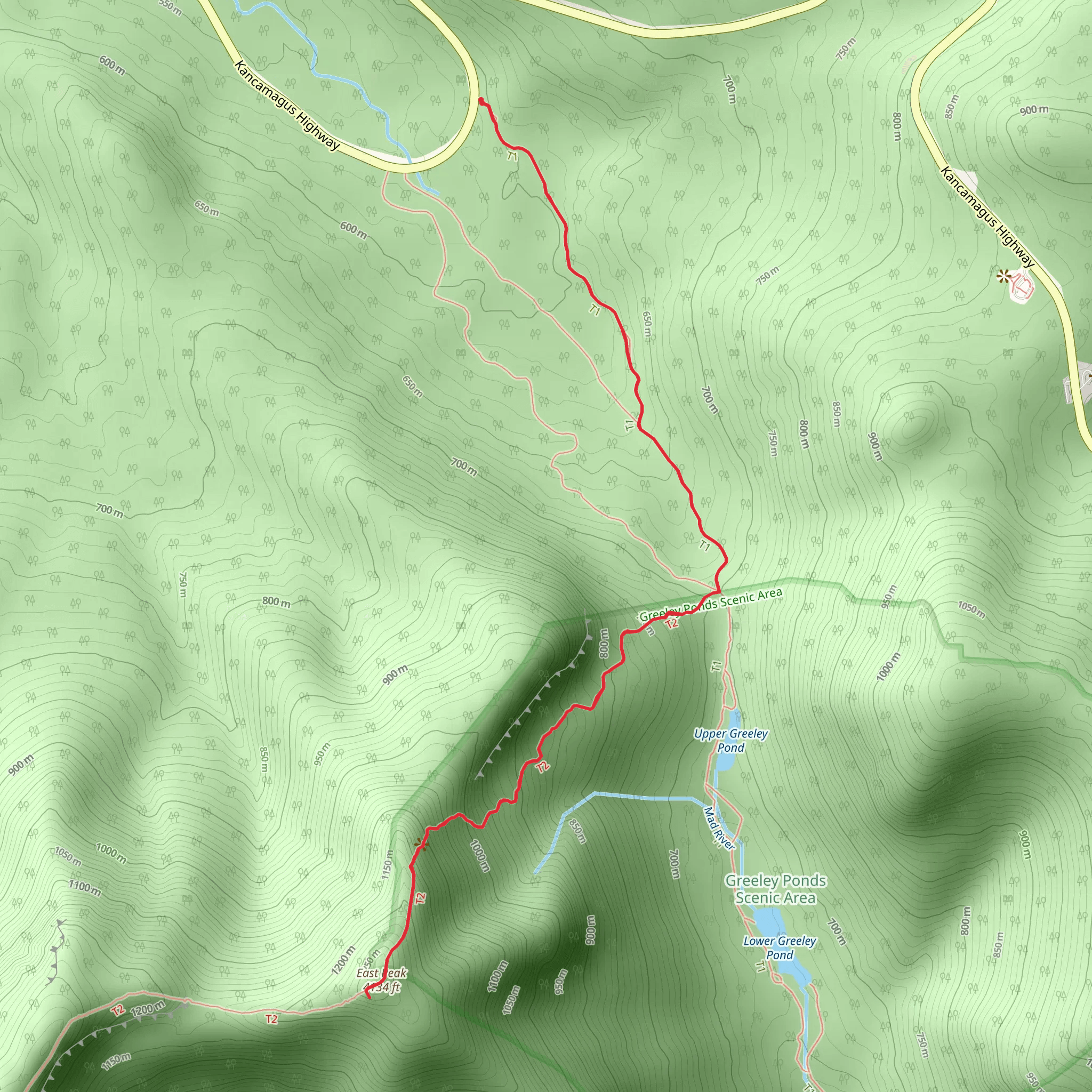 East Peak mobile static map