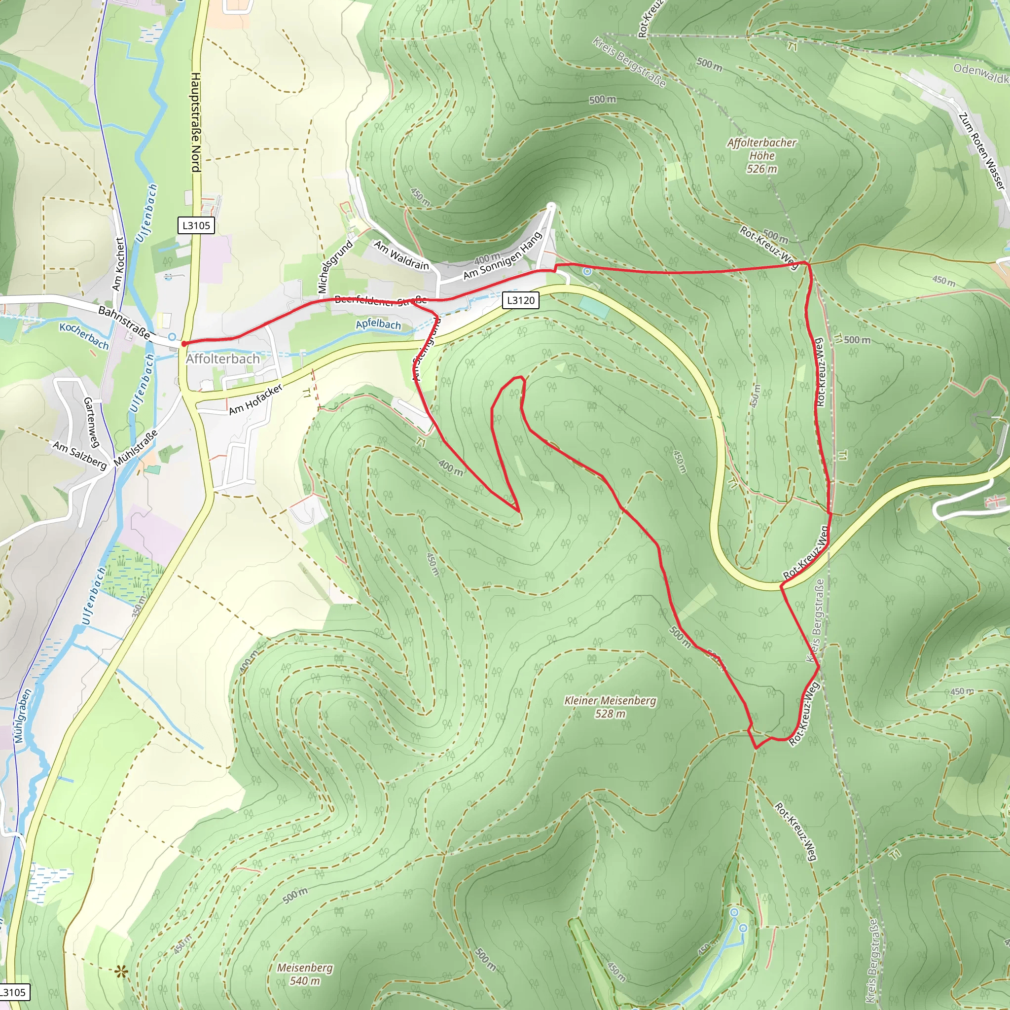 Rotes Wasser Weg mobile static map