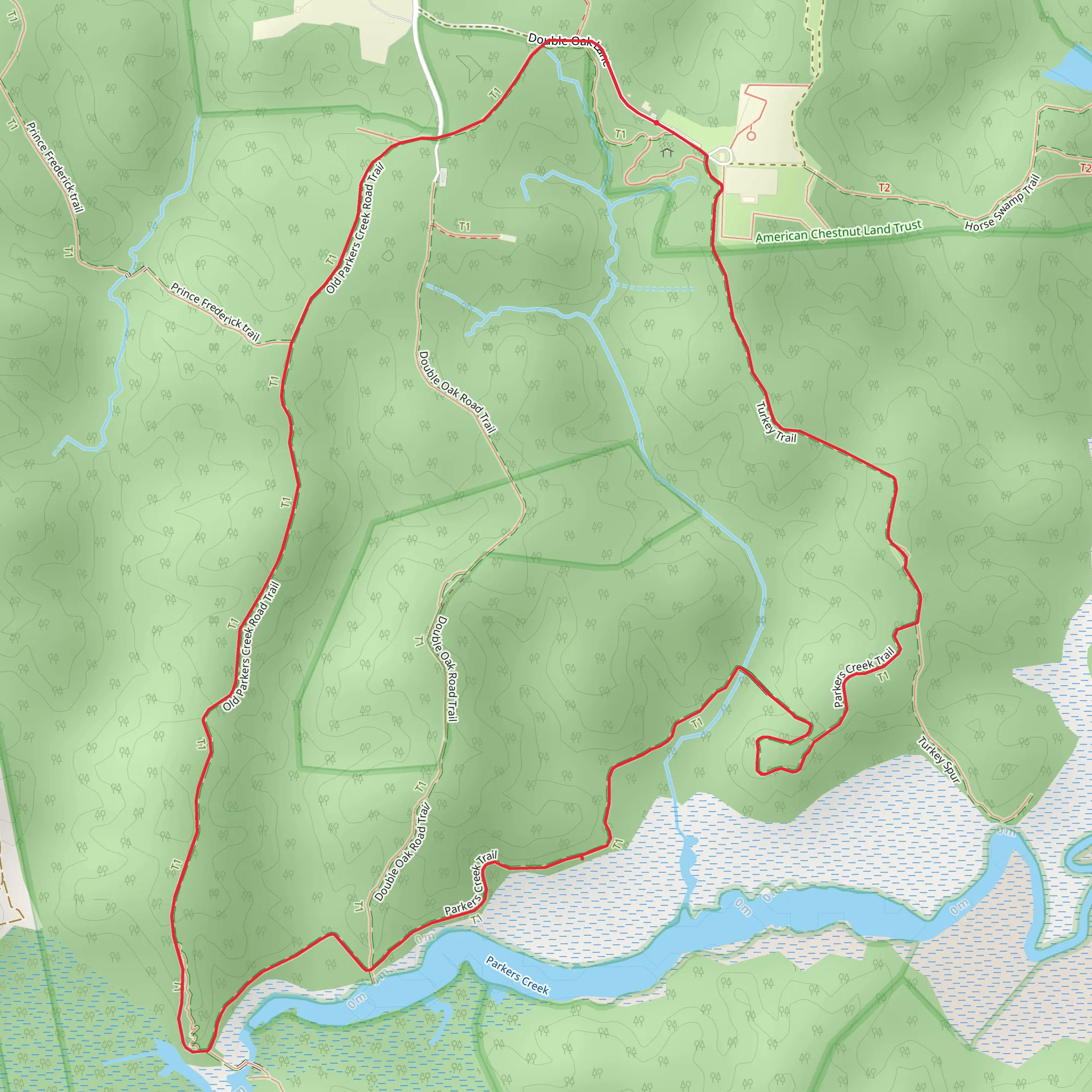 Turkey Trail and Parkers Creek Loop mobile static map