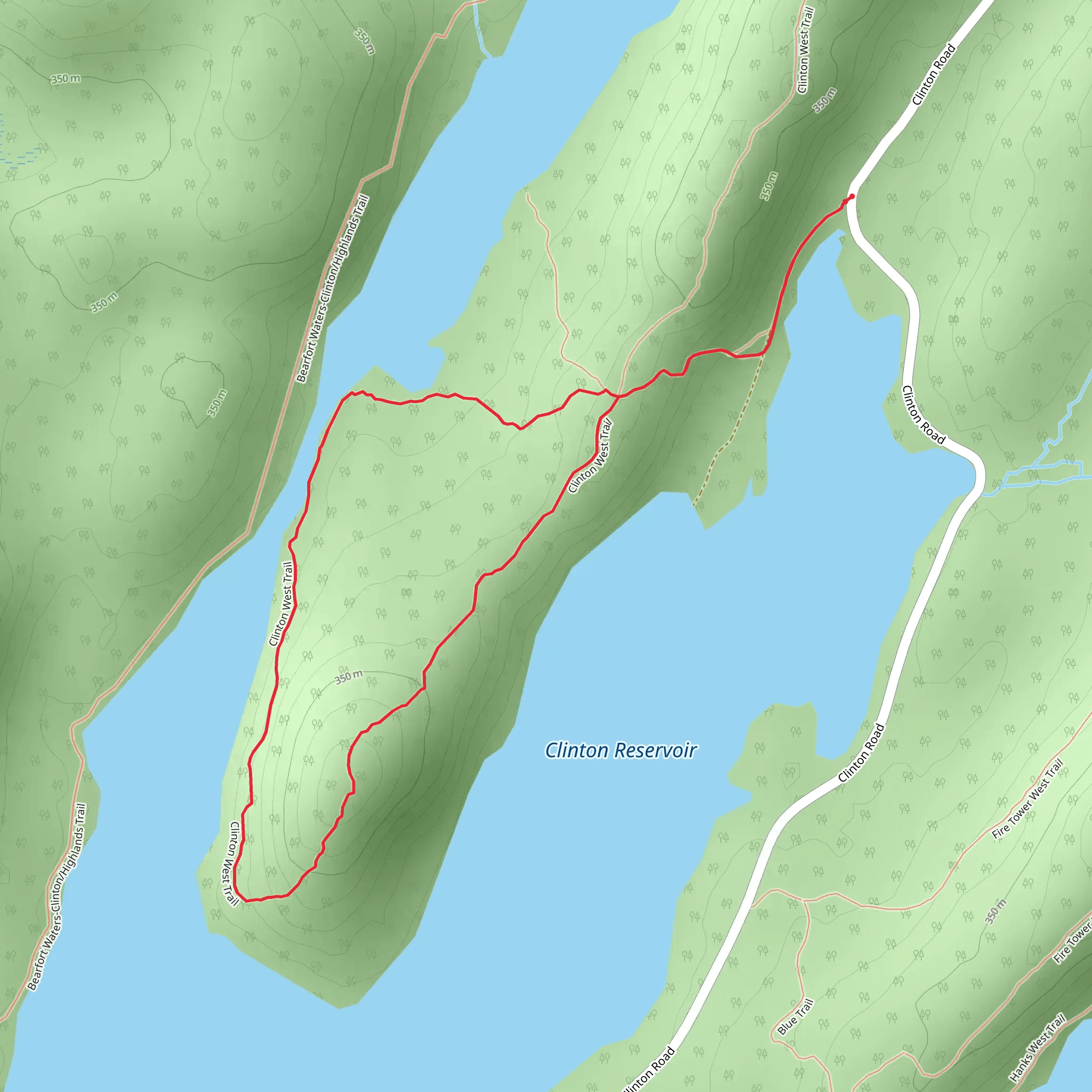 Red and White Loop Trail mobile static map