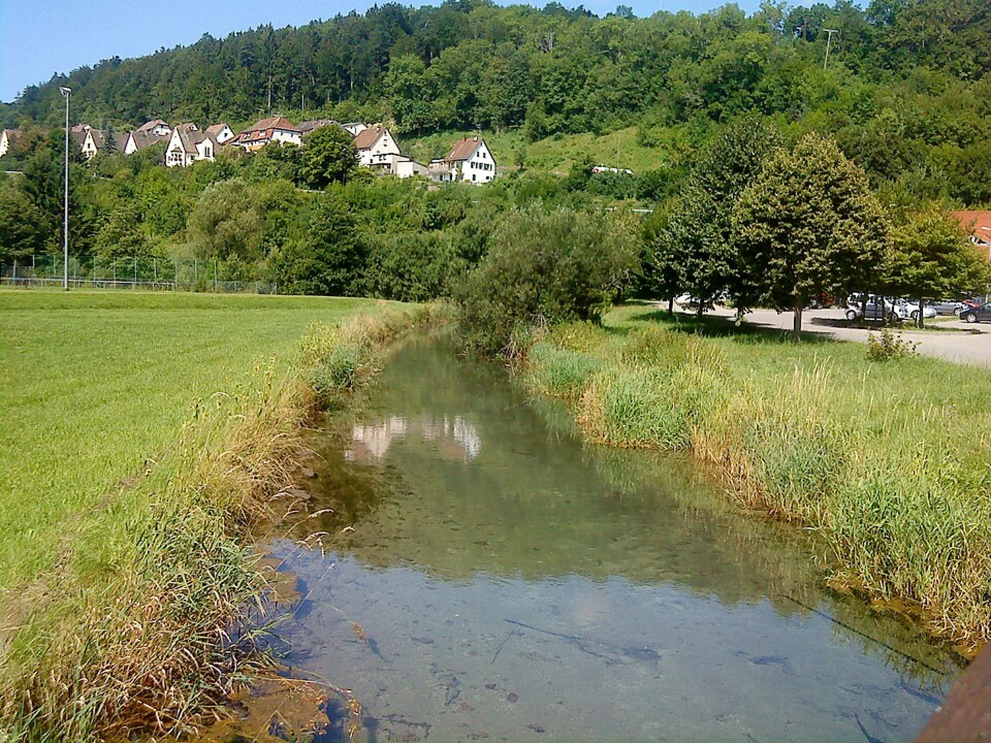 An image depicting the trail Hochgrab Graf Ottos II von Geldern and Niersaltarme und Mühlenteiche Loop via Mass Niederrheinpad E and its surrounding area.