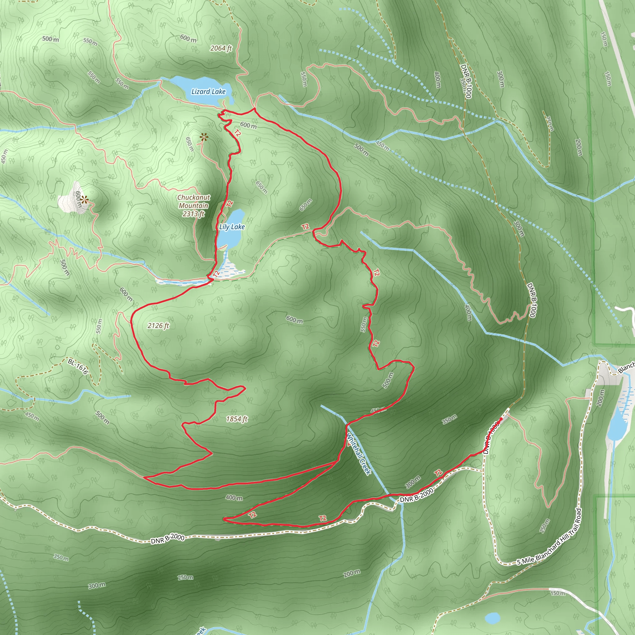 Lily Lizard Trail and Max's Shortcut mobile static map