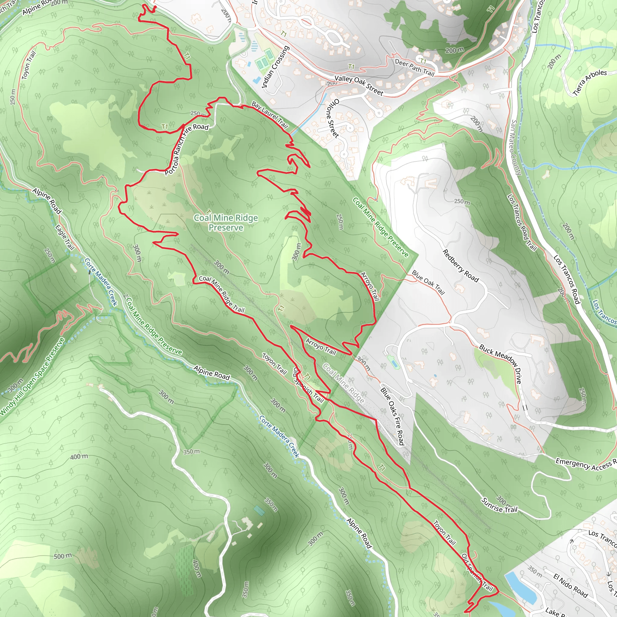 Coal Mine Ridge Trail and Arroyo Trail Loop mobile static map