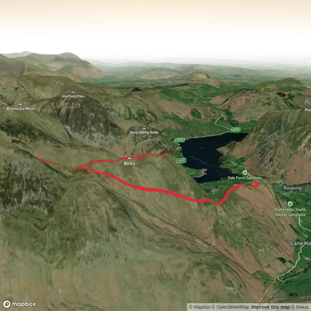 An image depicting the trail Arnison crag, St Sundays crag and Birks circular and its surrounding area.