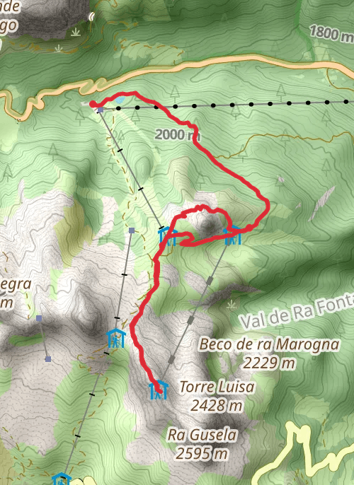 Anello da Bai de Dones a rifugio Nuvolau  mobile static map
