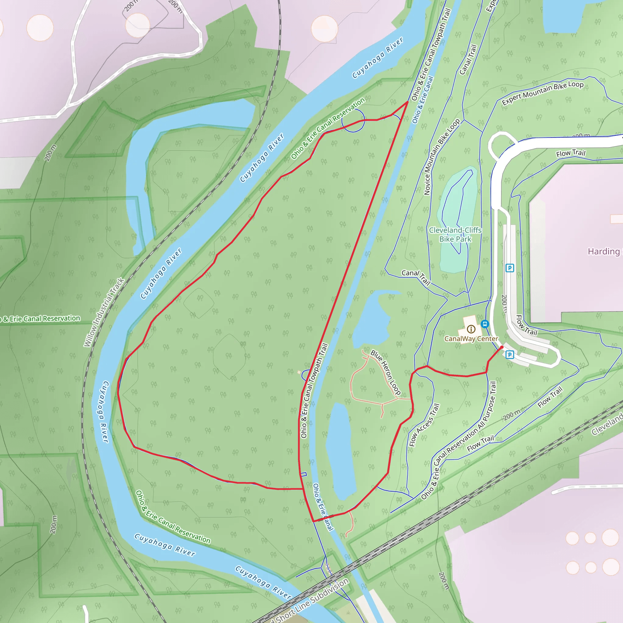 Cuyahoga River Shore Loop via All Purpose Trail mobile static map