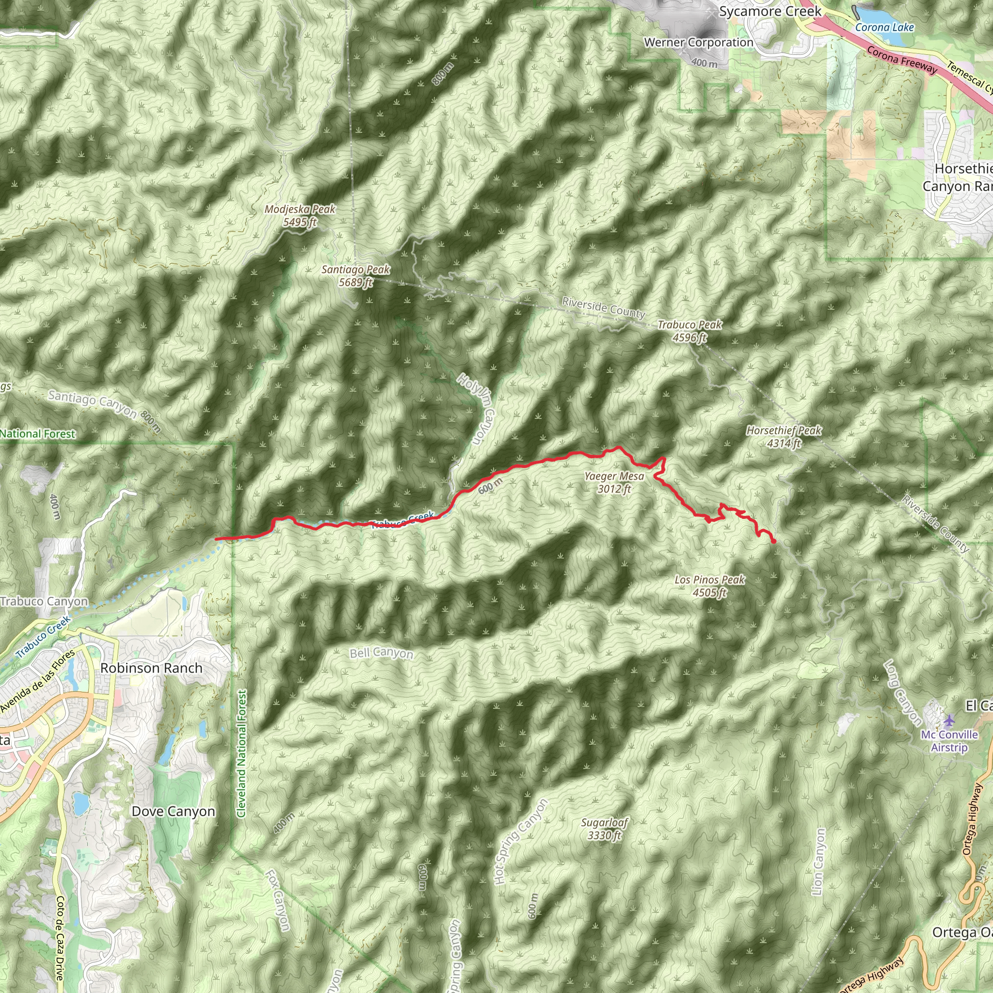 Trabuco Creek Trail mobile static map