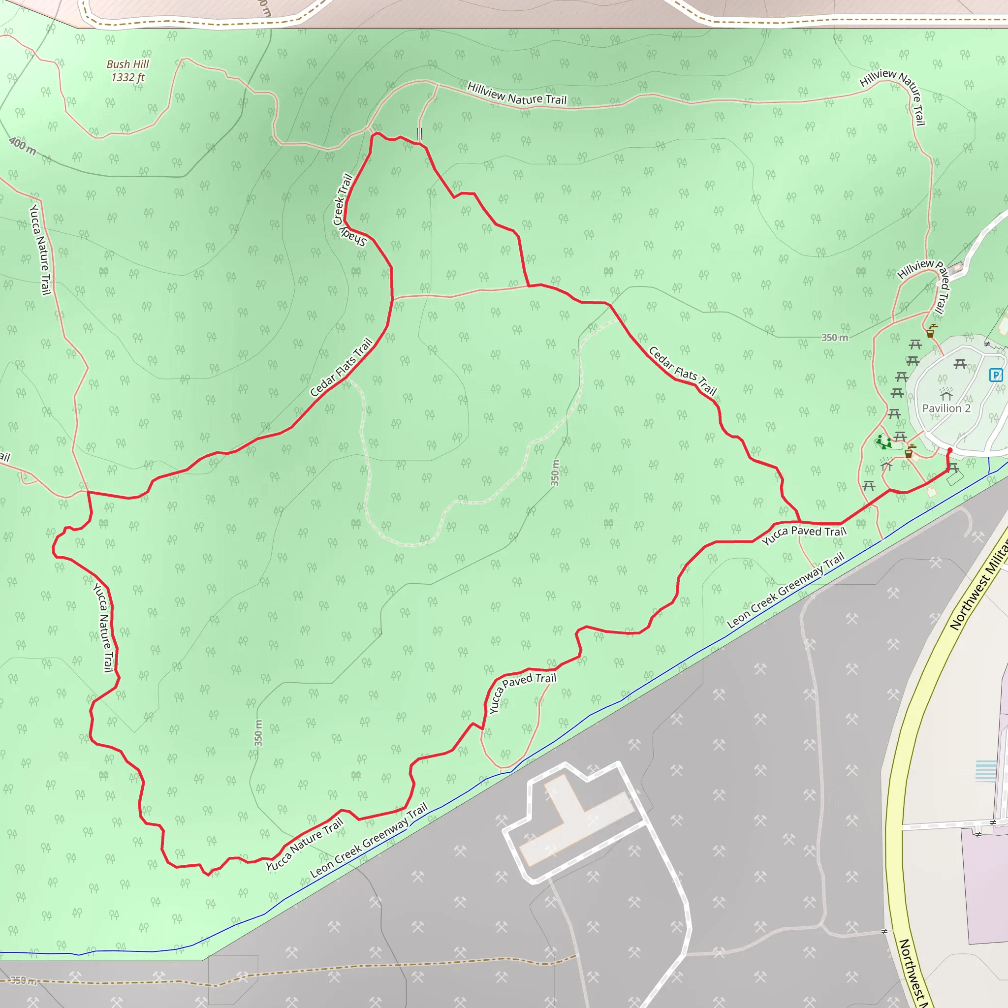 Yucca Nature and Cedar Flats Loop Trail mobile static map