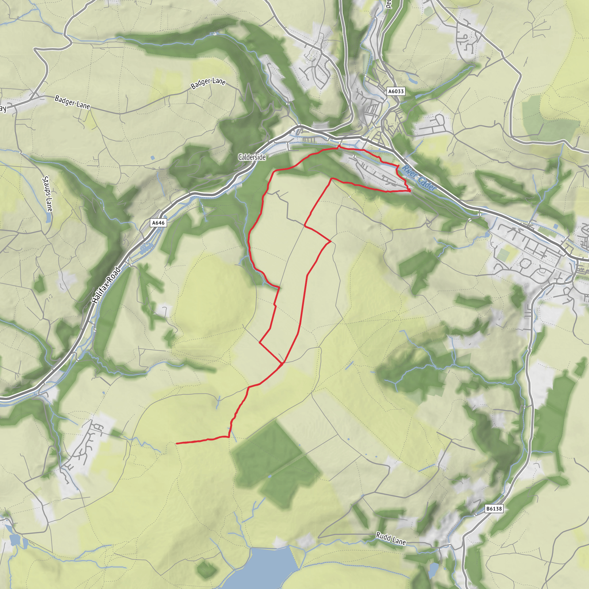 Stoodley Pike Circular Walk mobile static map