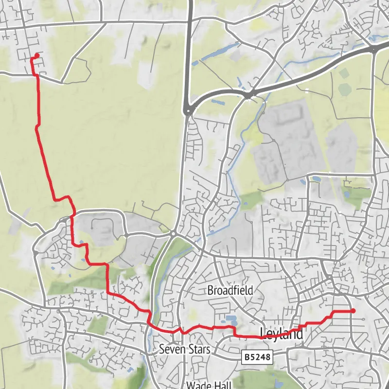Hike from New Longton mobile static map