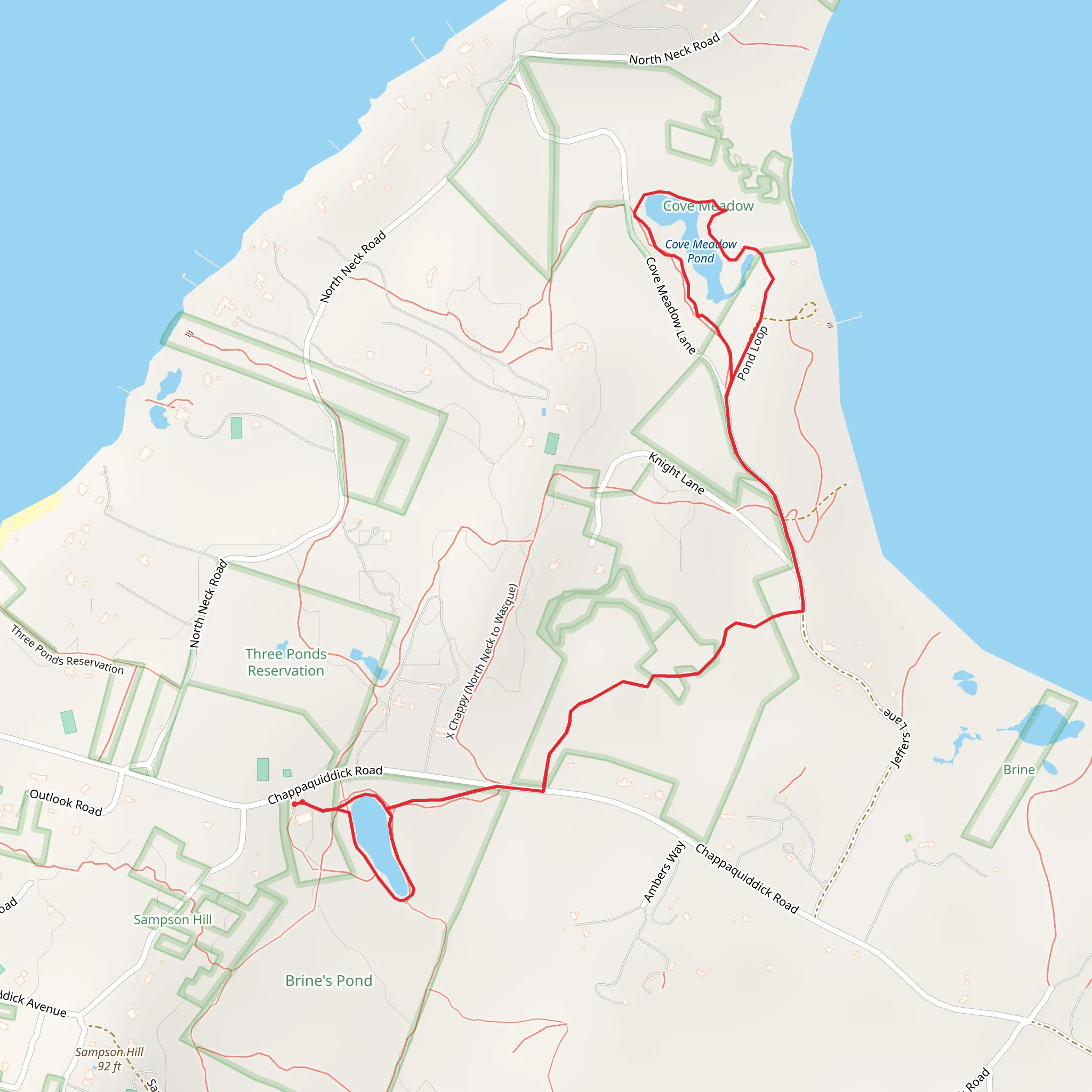 Cove Meadow Pond Loop mobile static map