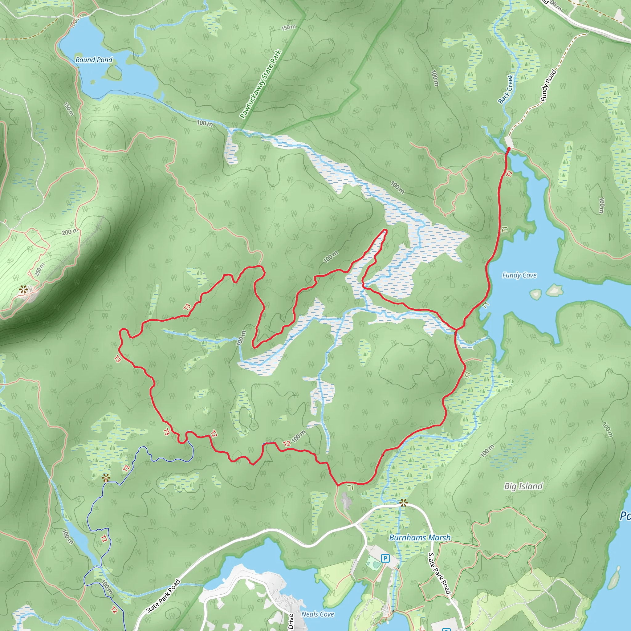 Fundy and Split Rock Loop Trail mobile static map