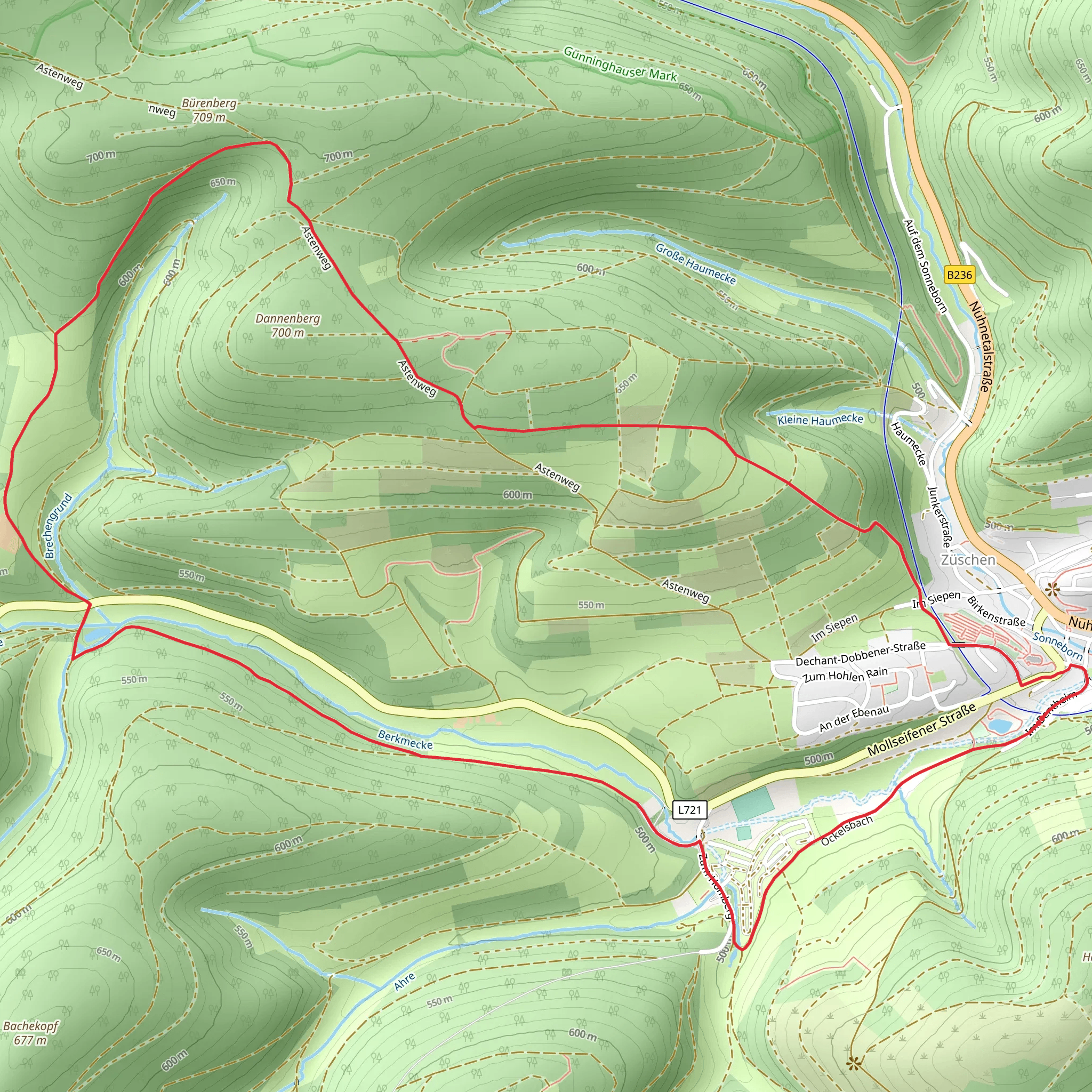 Robert Kolb Weg and Zueschen Rundweg - Waldweg mobile static map