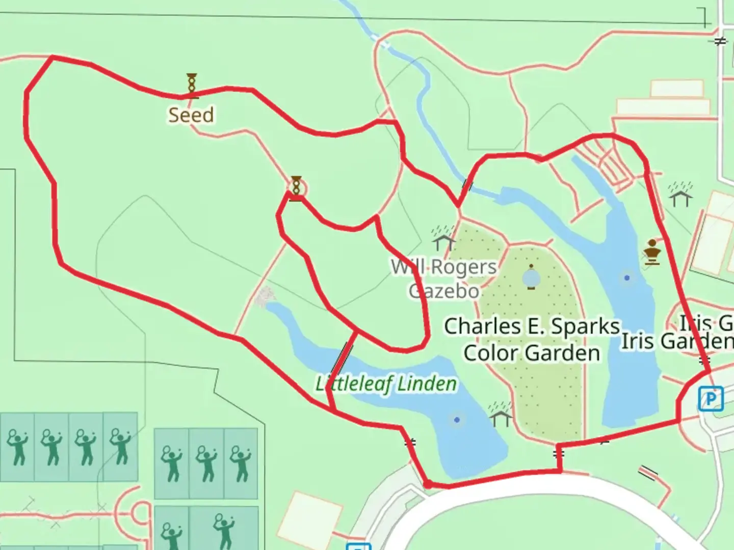 An image depicting the trail Charles E Sparks Color Garden Loop and its surrounding area.