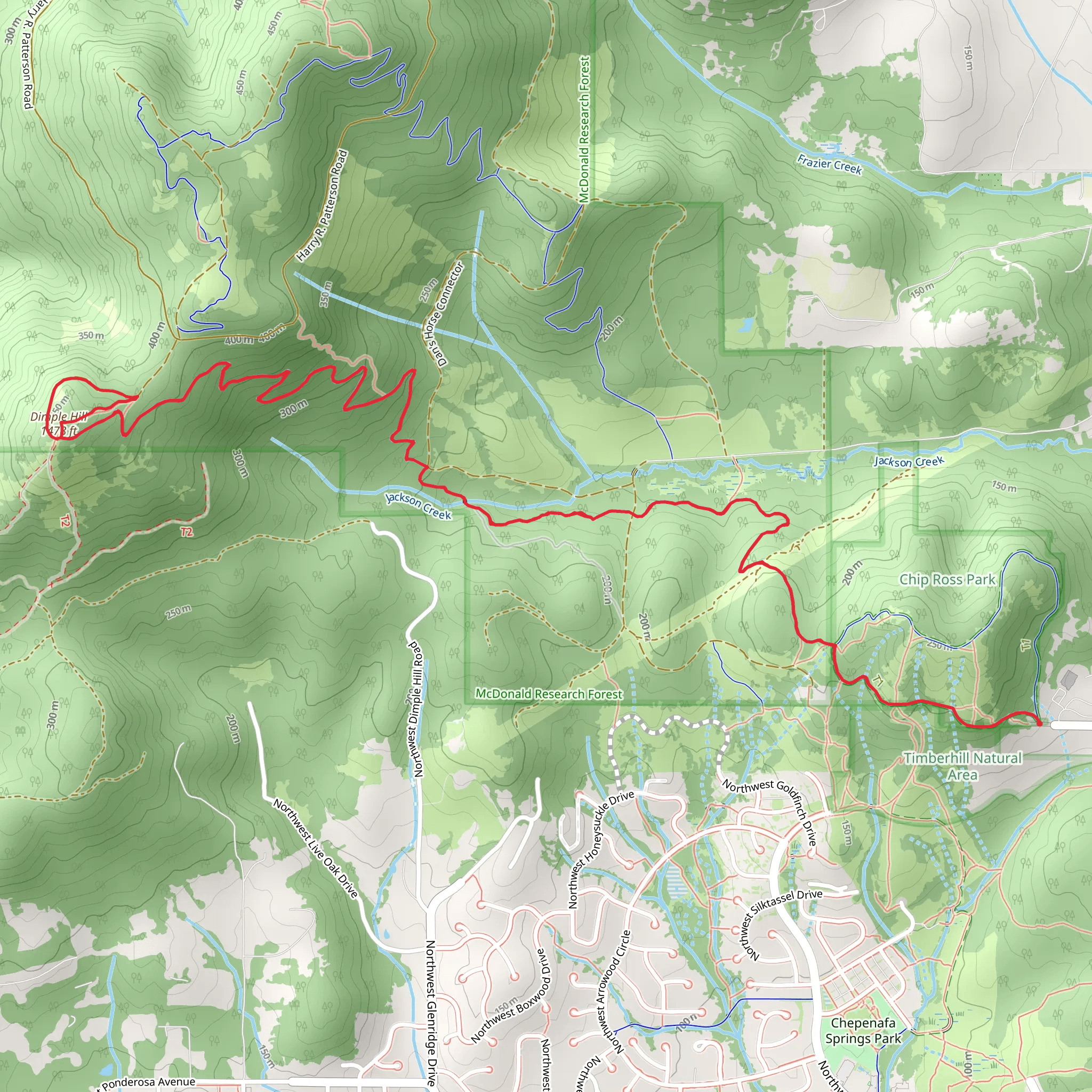 Dimple Hill via Chip Ross Trail mobile static map