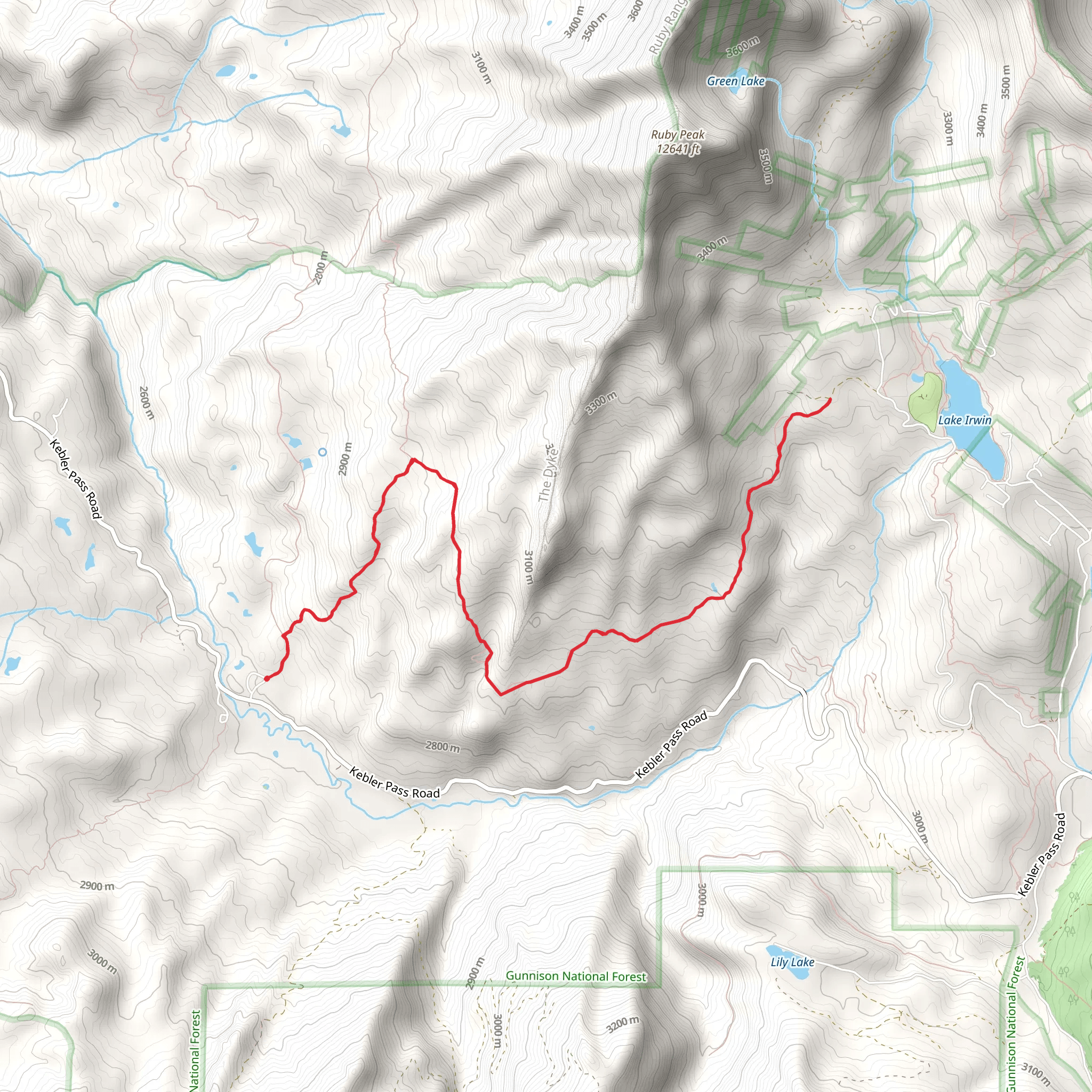 Dyke Mountain Trail mobile static map