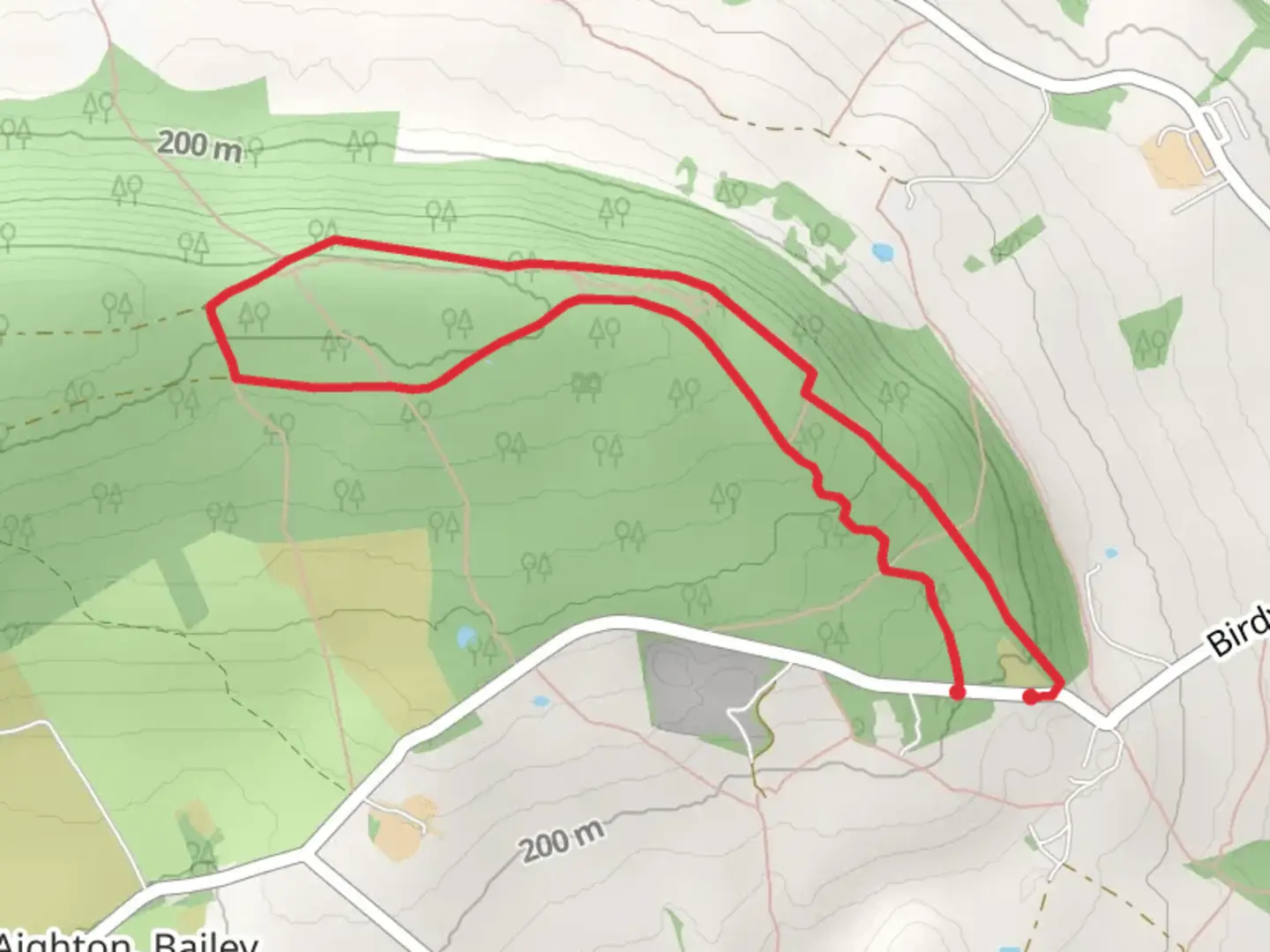 An image depicting the trail Chaigley Hall Woods Short Loop and its surrounding area.