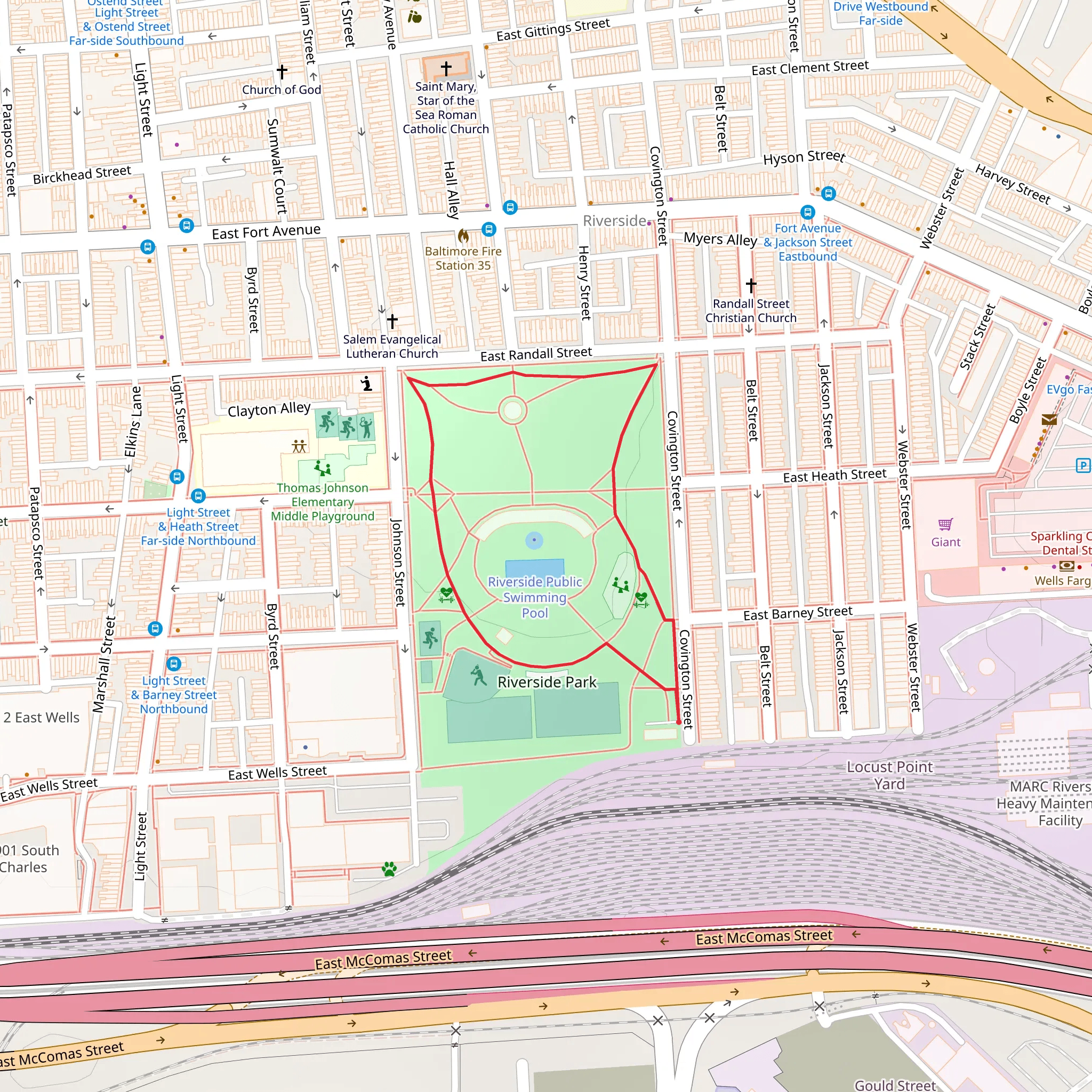 Riverside Park Loop mobile static map