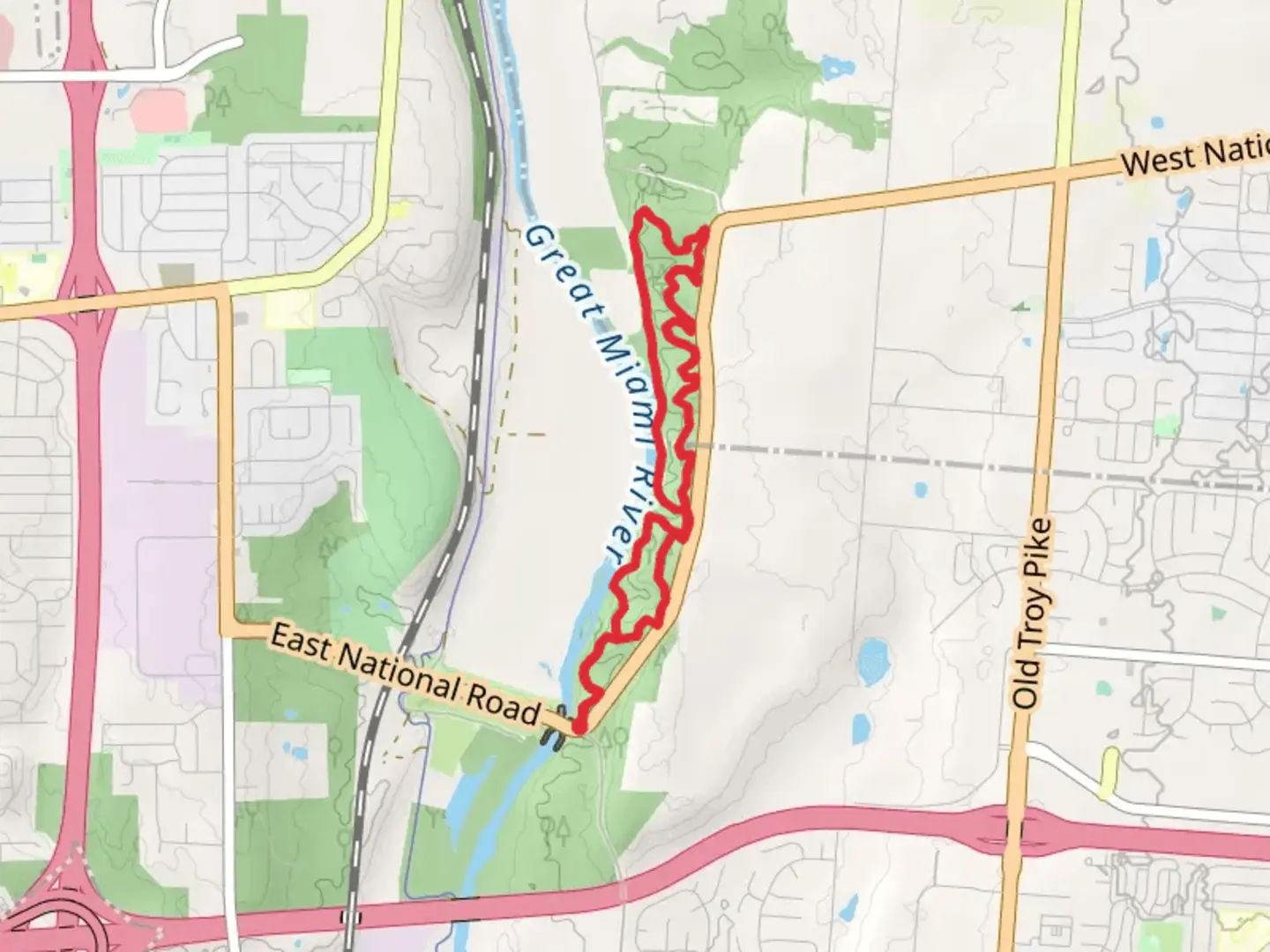 An image depicting the trail Great Miami River - Orange Loop Trail and its surrounding area.