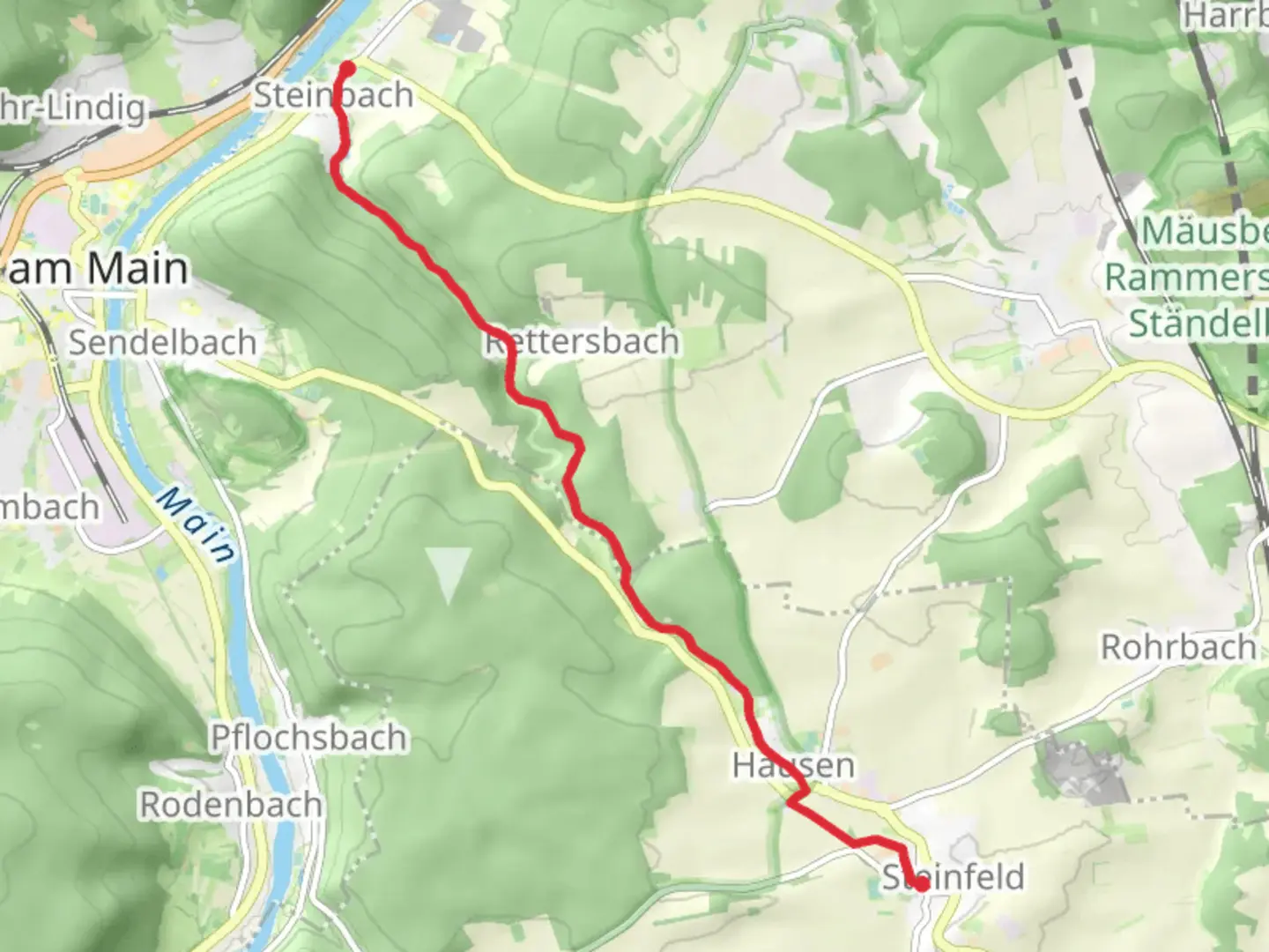 An image depicting the trail Steinfeld to Neues Schloss Walk and its surrounding area.