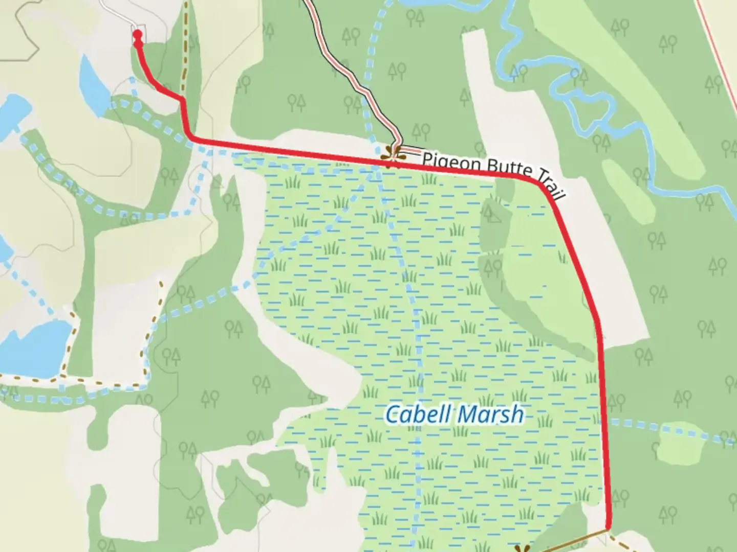An image depicting the trail Pigeon Butte Trail and its surrounding area.