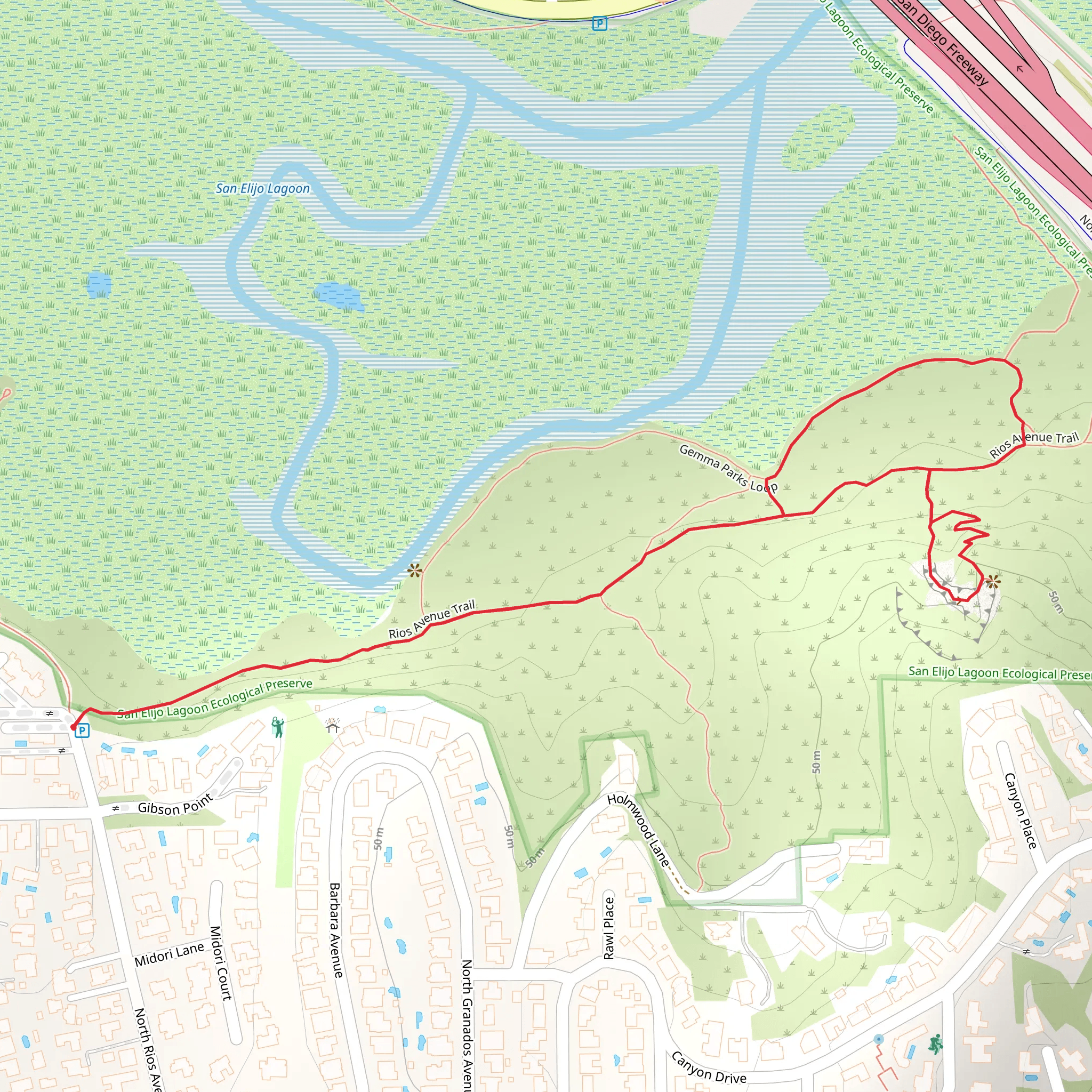 Rios Avenue and Gemma Parks Loop Trail mobile static map