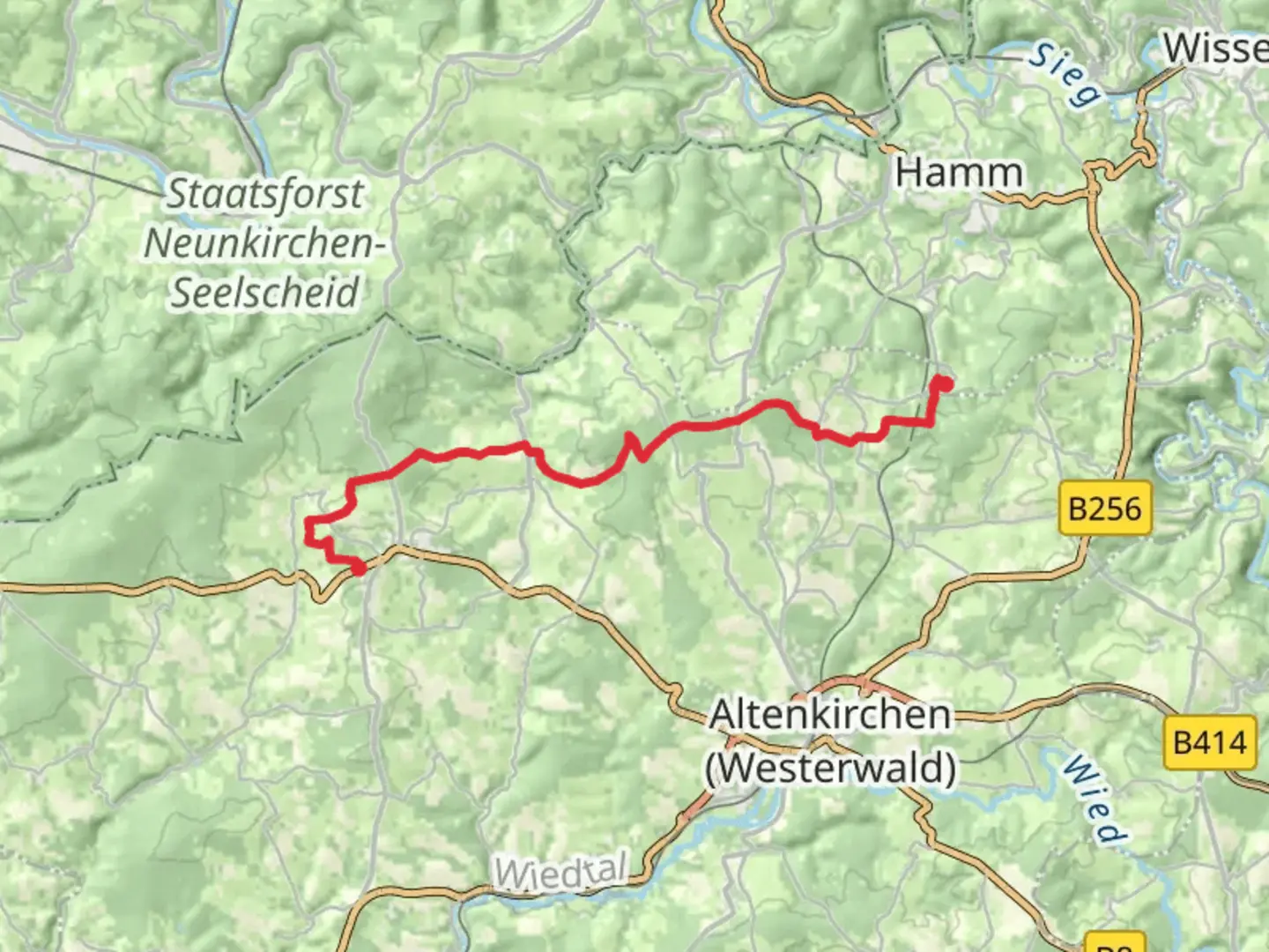 An image depicting the trail Marienthal to Weyerbusch Walk and its surrounding area.