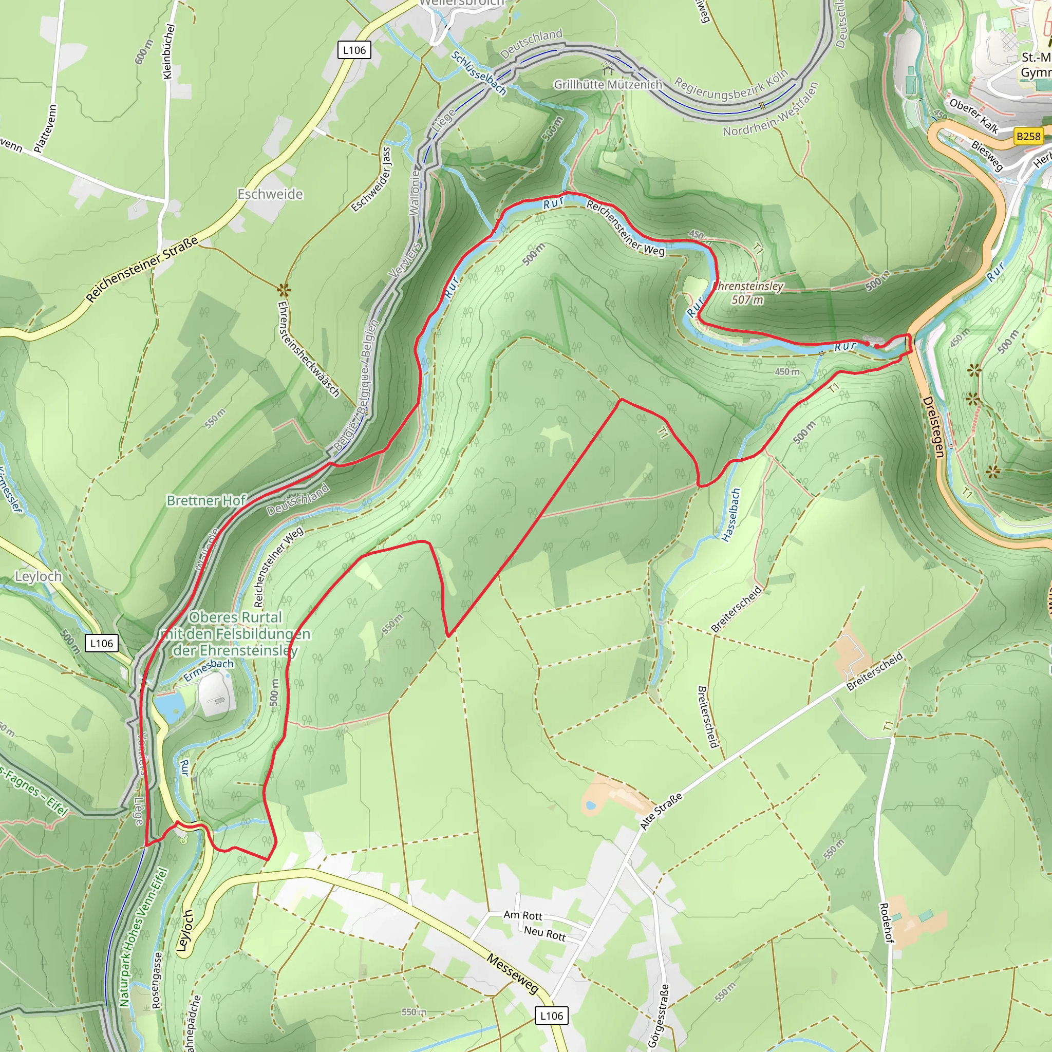 Brettner Hof Loop via Klosterroute mobile static map