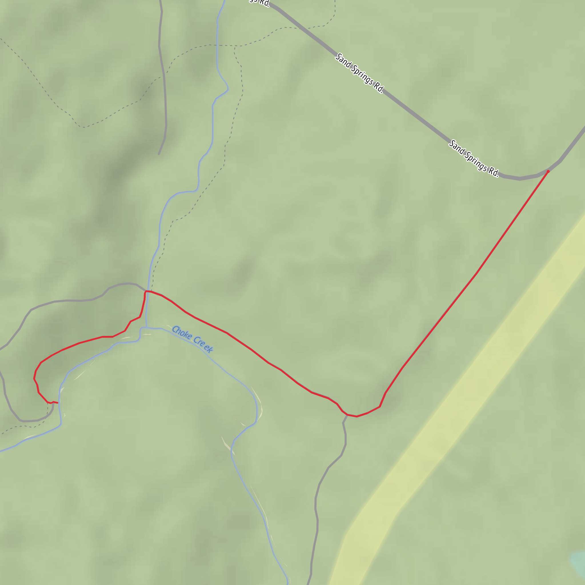 Choke Creek Falls mobile static map