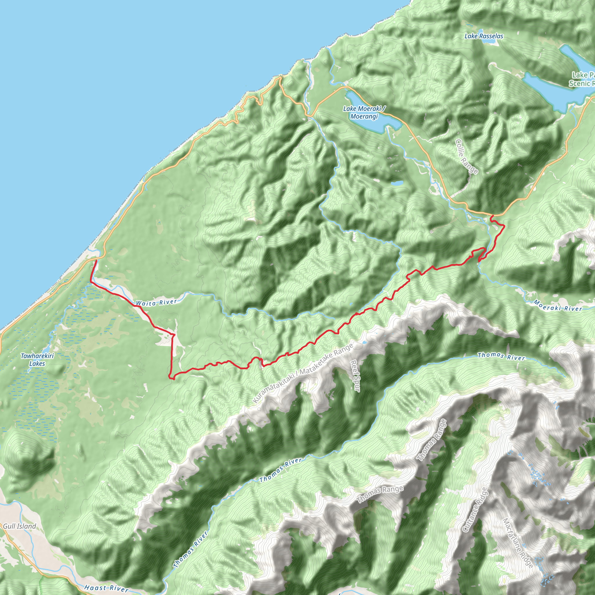 Historic Haast to Paringa Cattle Track mobile static map