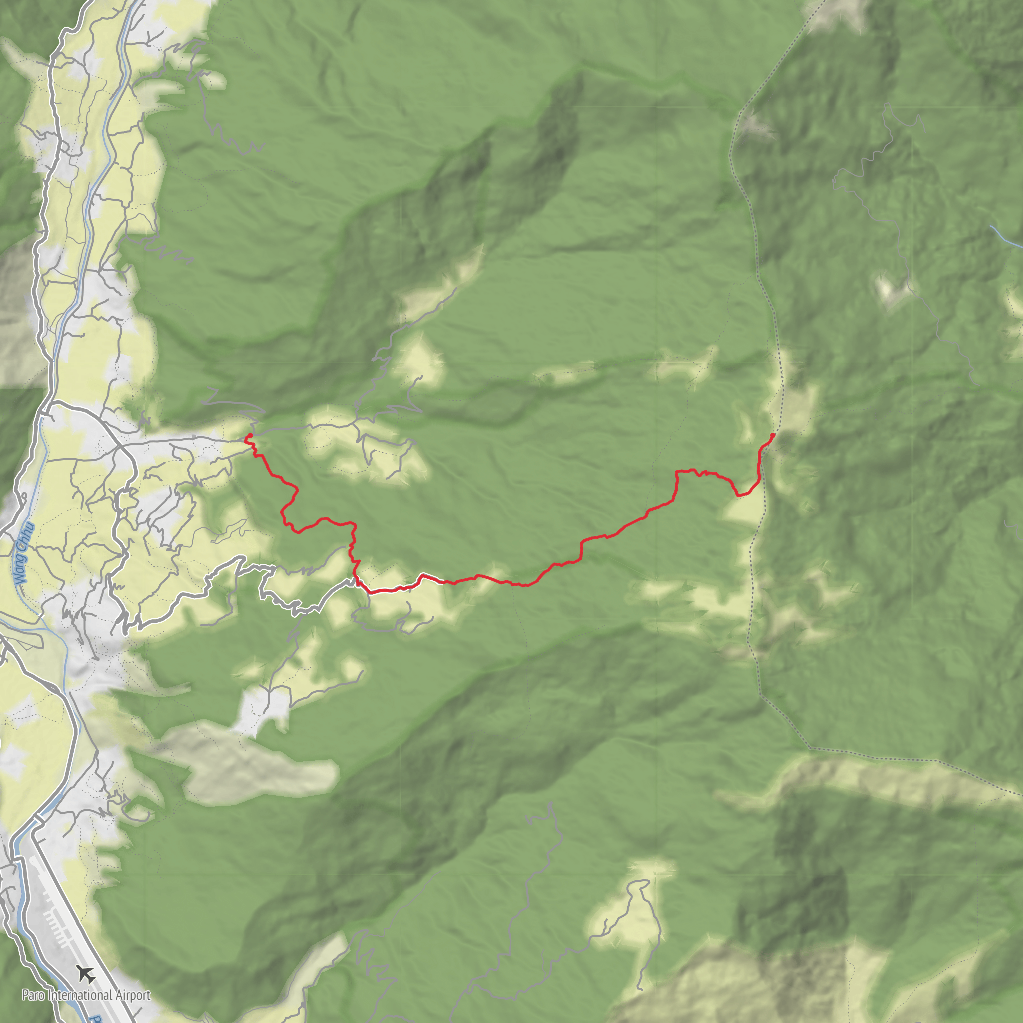 Paro Shari-Jela Dzong mobile static map